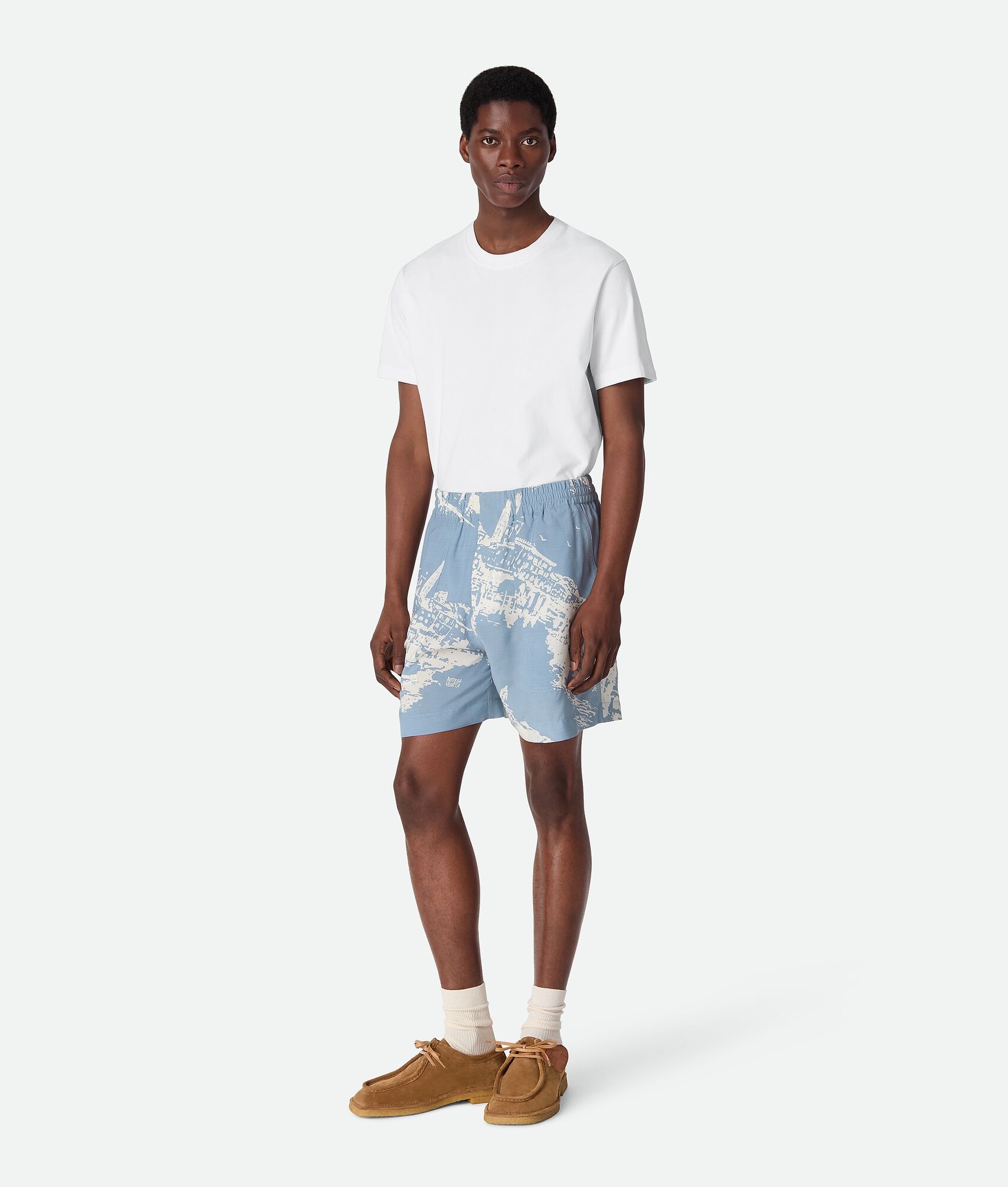Italian Postcard Silk Shorts - 1