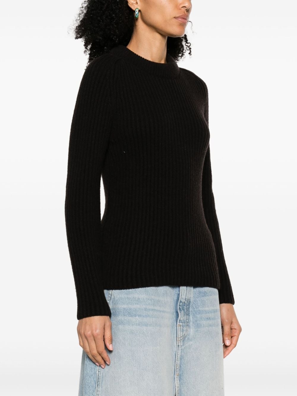 3D crew-neck ribbed jumper - 3