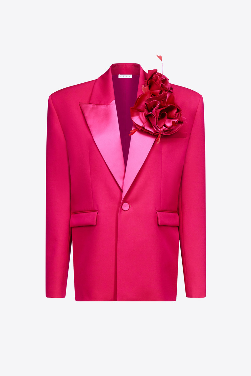 FLOWER CORSAGE OVERSIZED BLAZER - 1