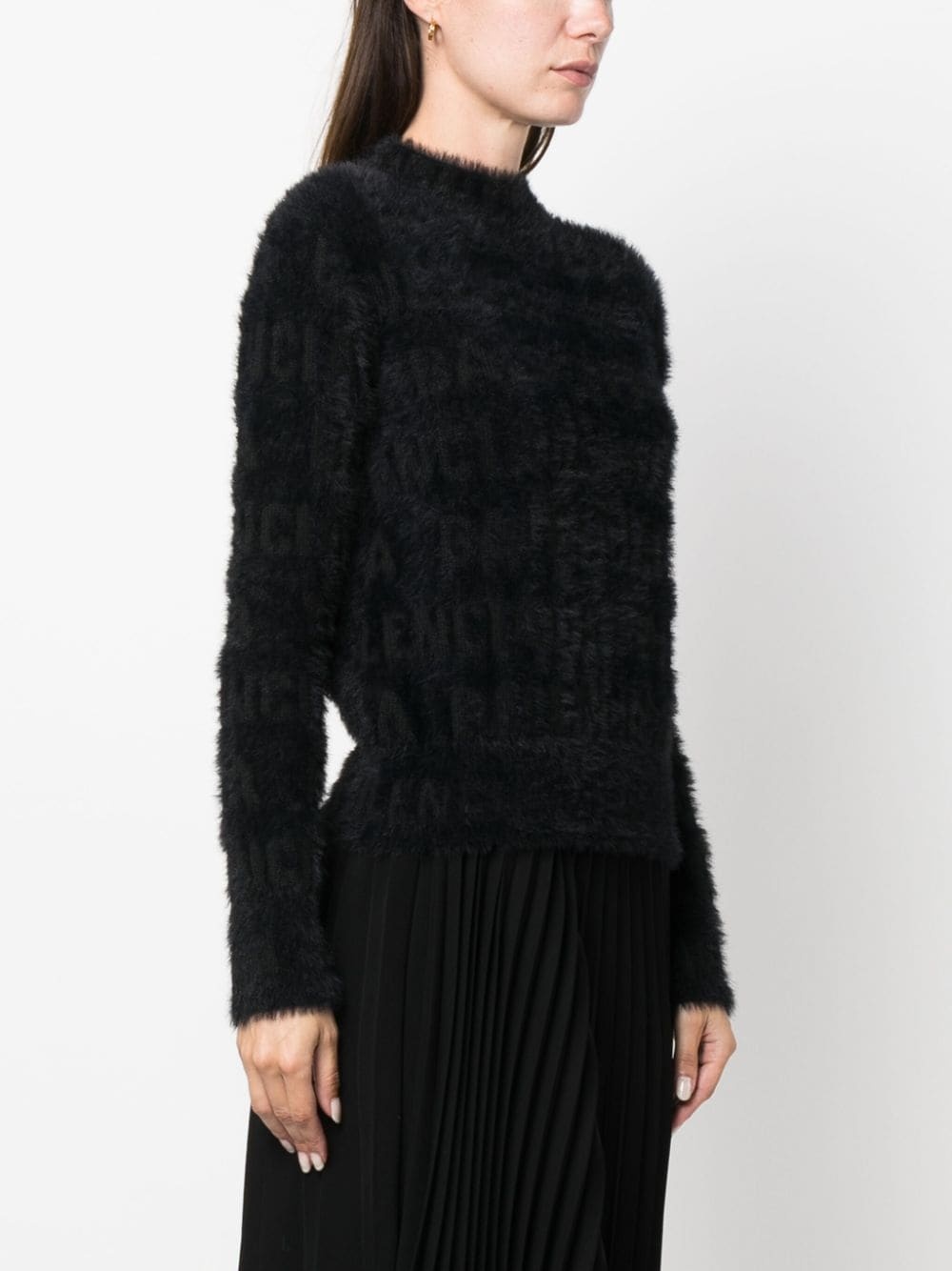 logo-knit fuzzy jumper - 3