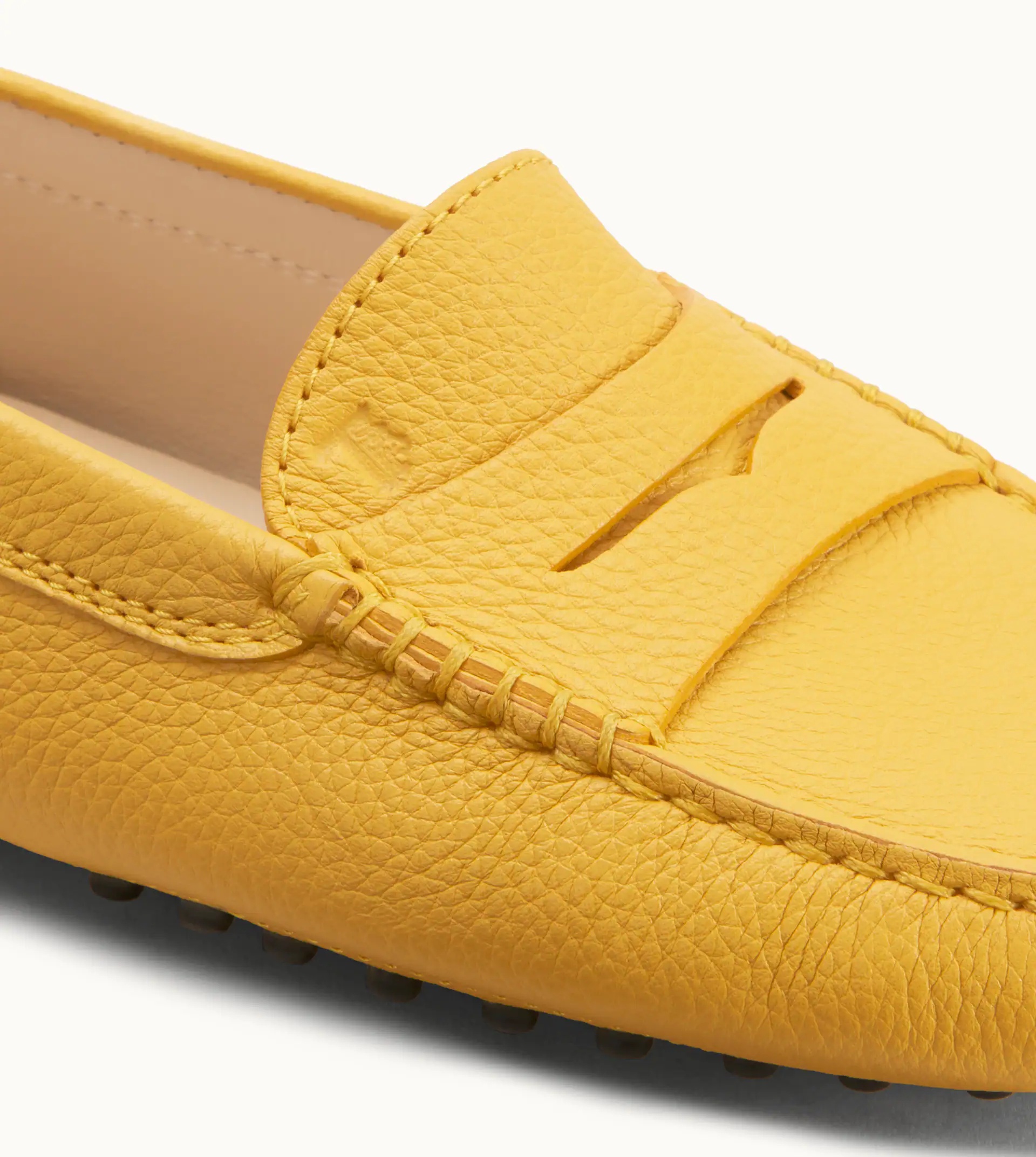 GOMMINO DRIVING SHOES IN LEATHER - YELLOW - 7