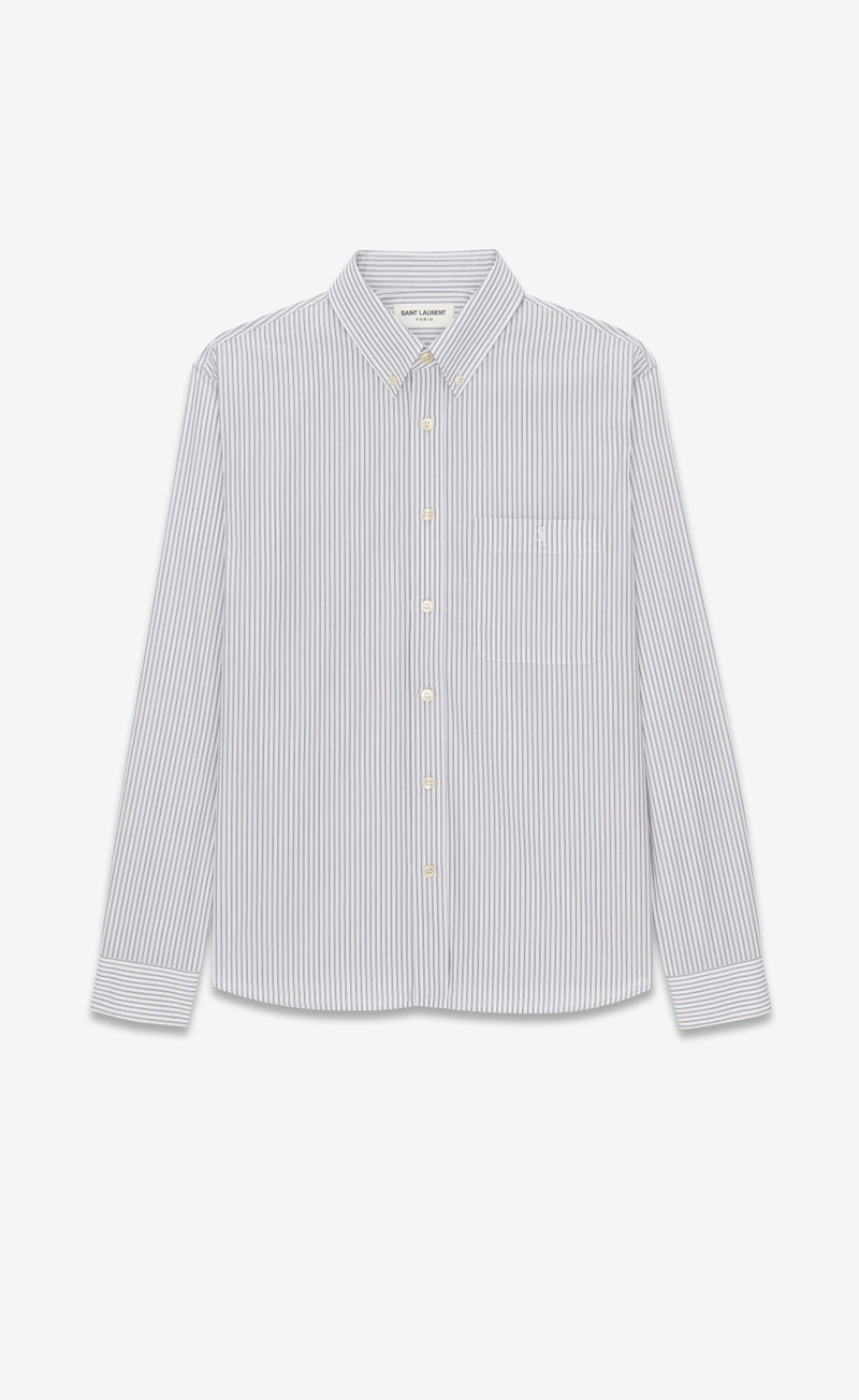 monogram shirt in striped cotton poplin 1
