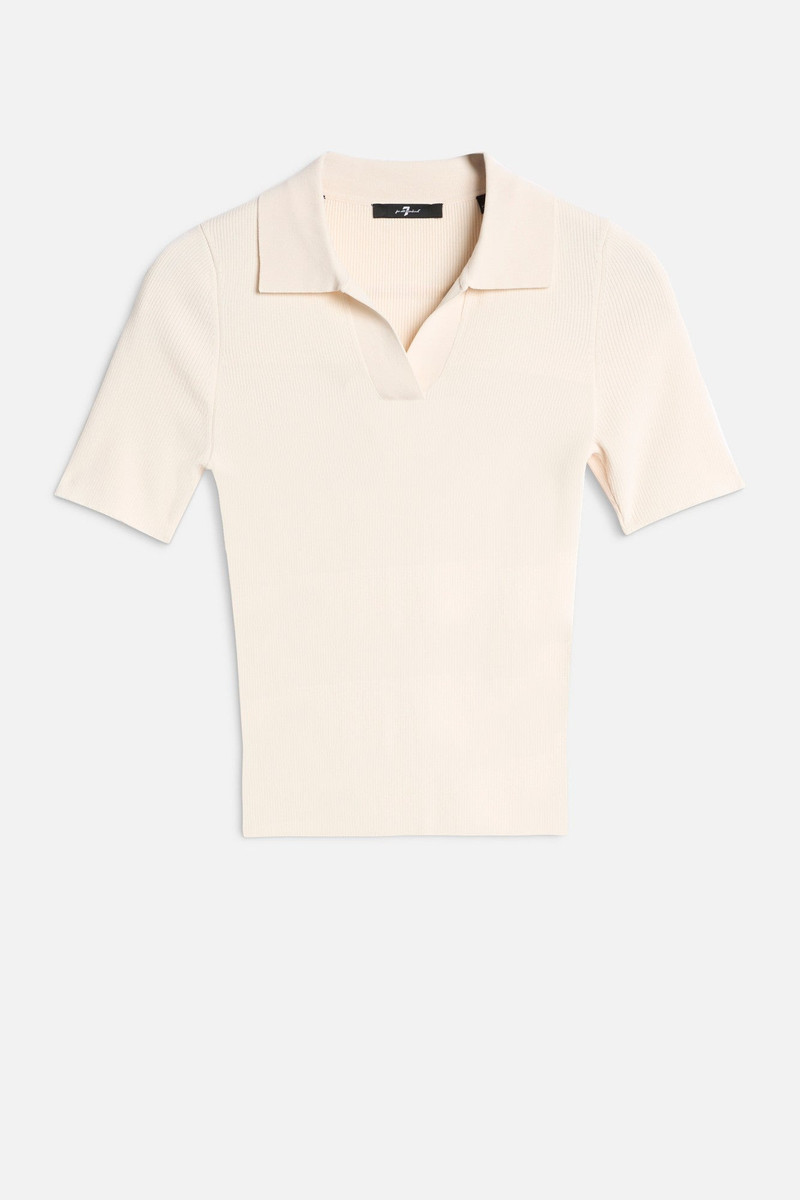 SHORT SLEEVE POLO SWEATER in Glaze 1