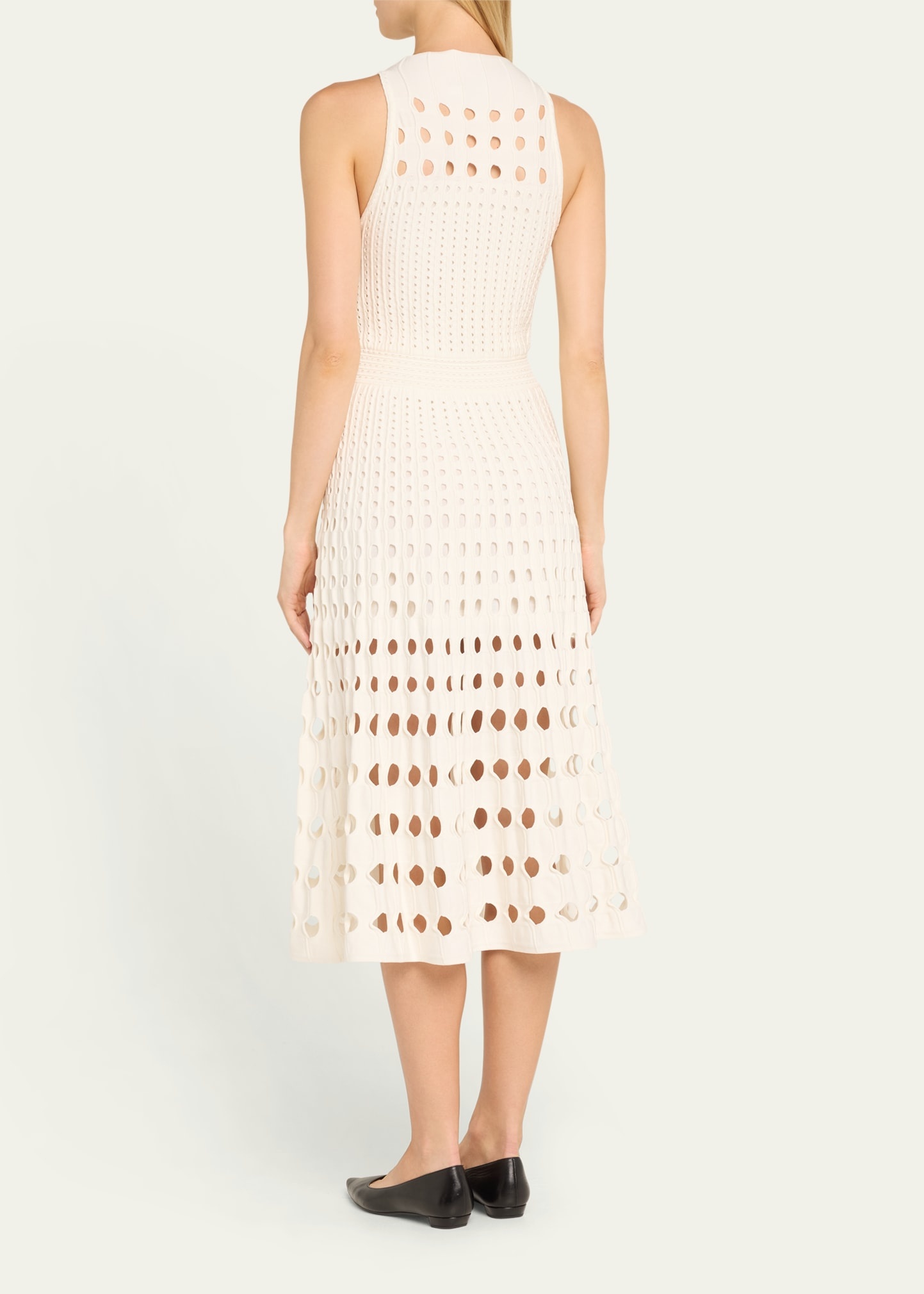 Nash Sleeveless Halter Crochet Midi Dress - 3