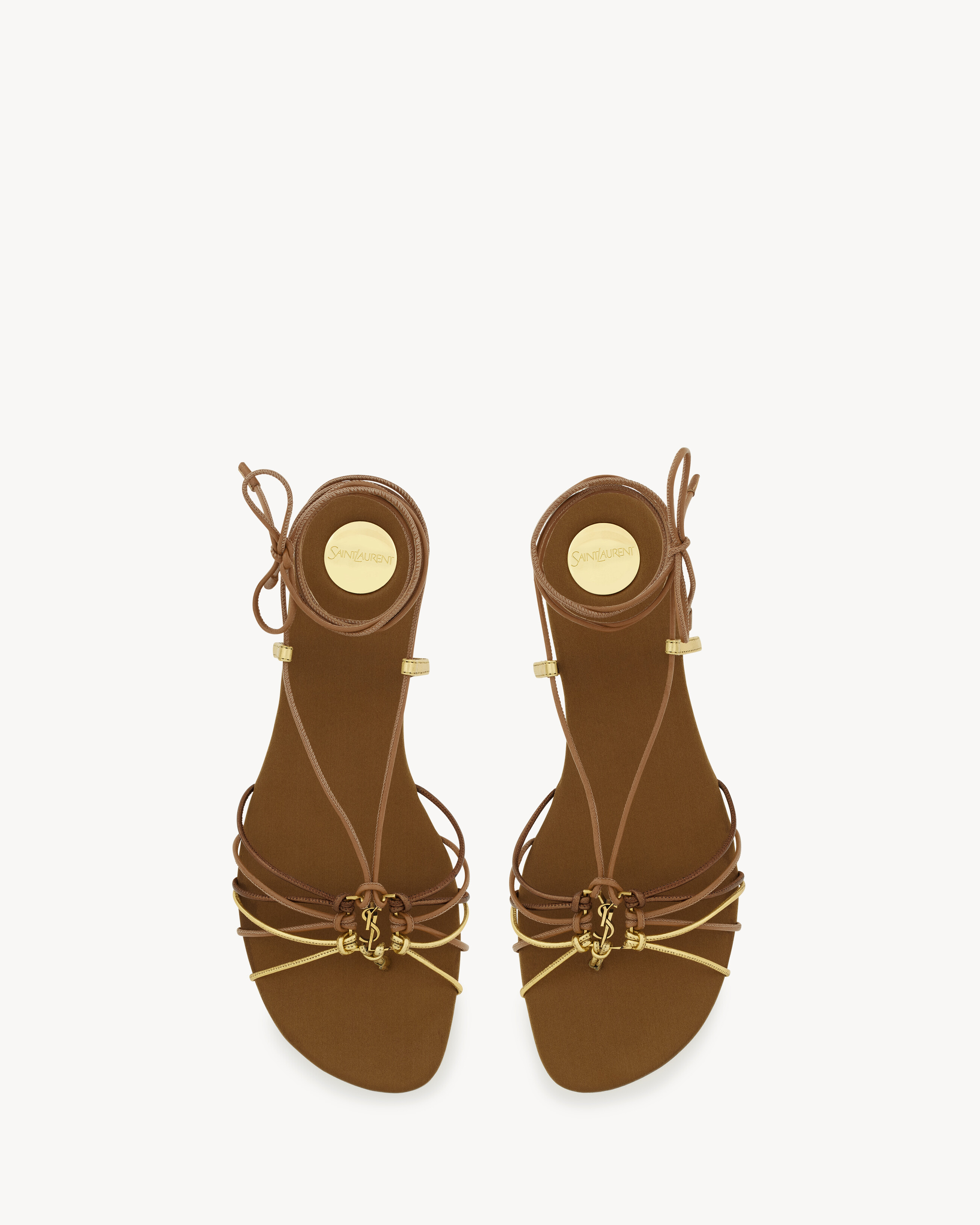 BABYLONE SANDALS IN SMOOTH AND METALLIC LEATHER - 1