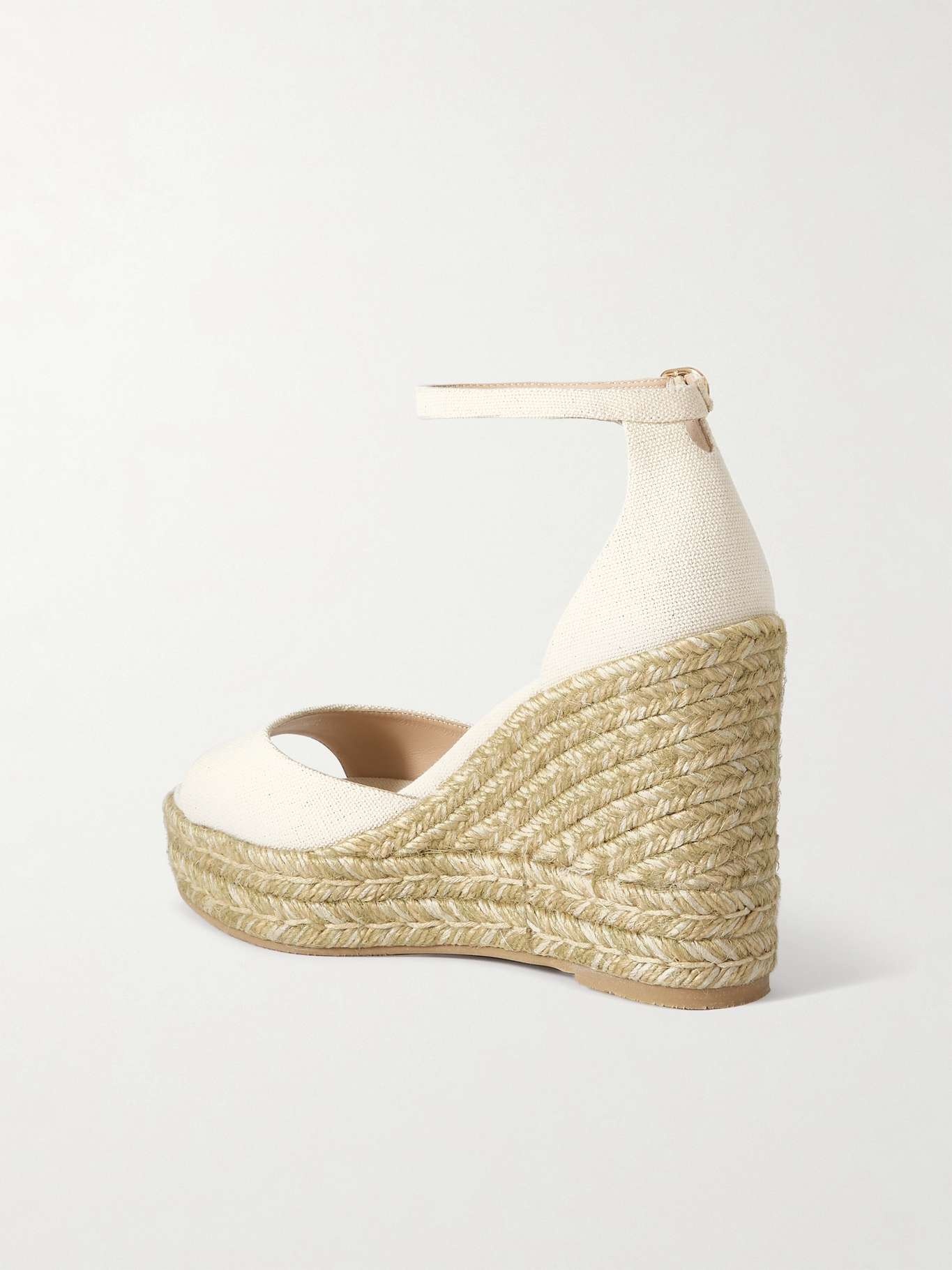 Linen espadrille wedge sandals - 3