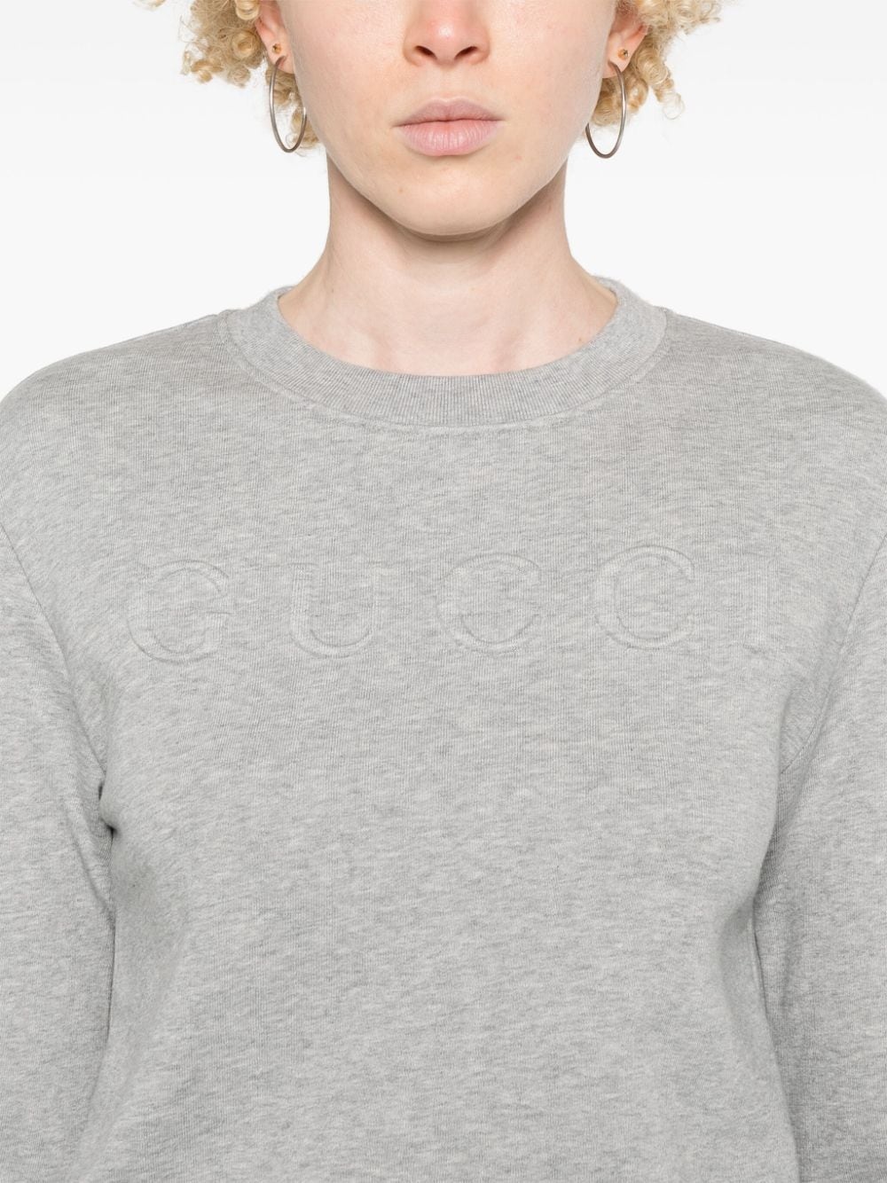 logo-embossed cotton sweatshirt - 5