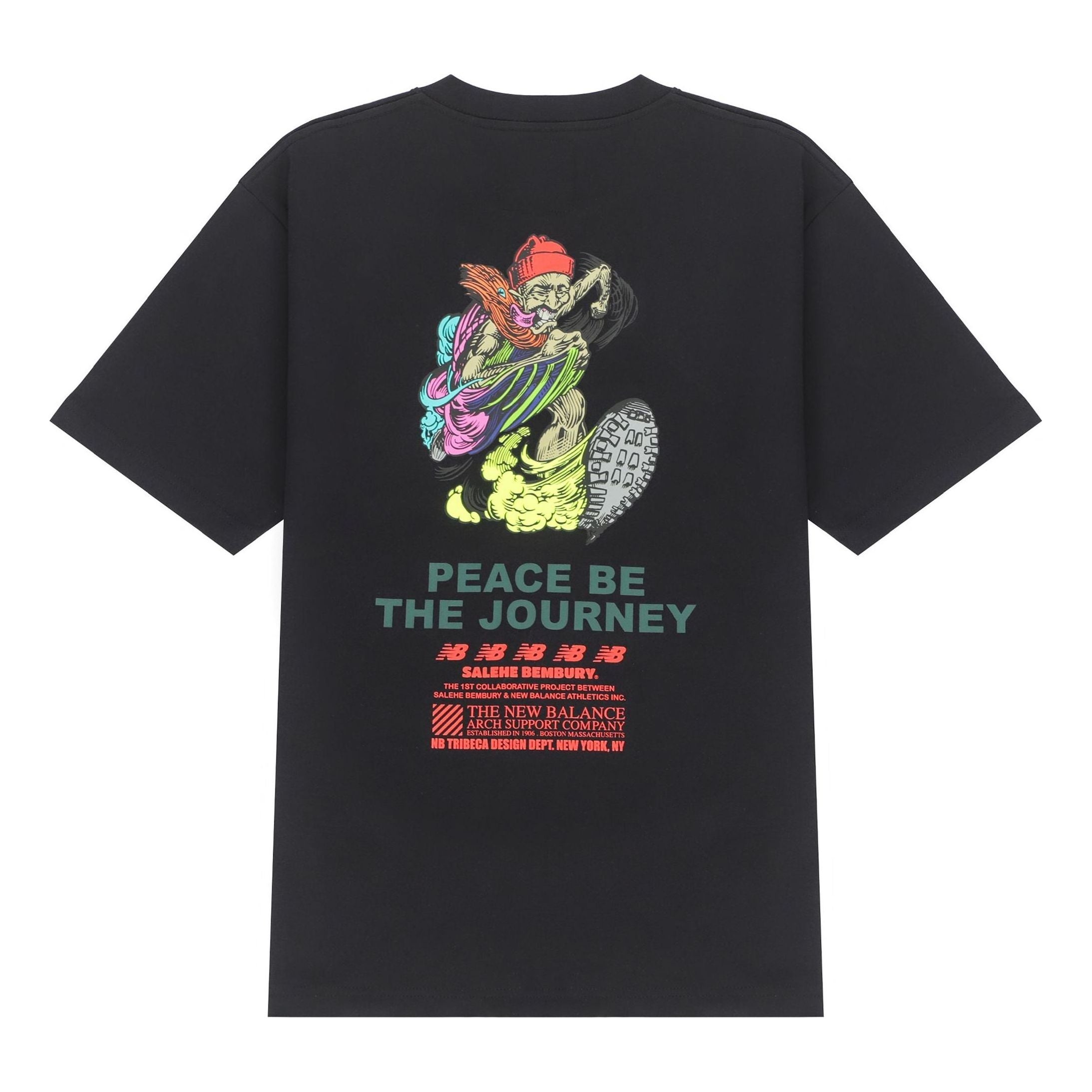 New Balance x Salehe Bembury Graphic Pocket T-Shirt 'Black Multi' MT11568-BK - 2