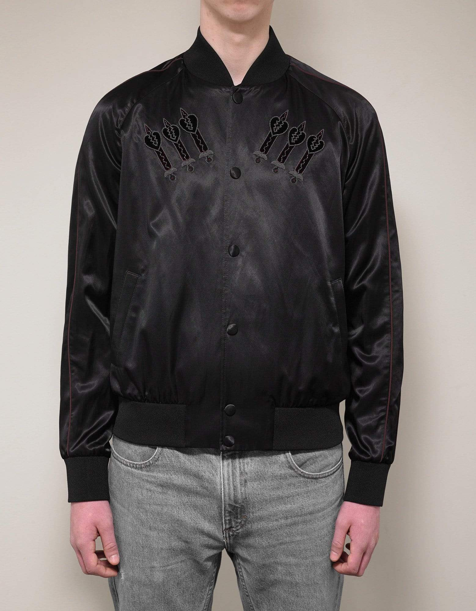 Valentino Black Loveblade Embroidery Souvenir Jacket - 3
