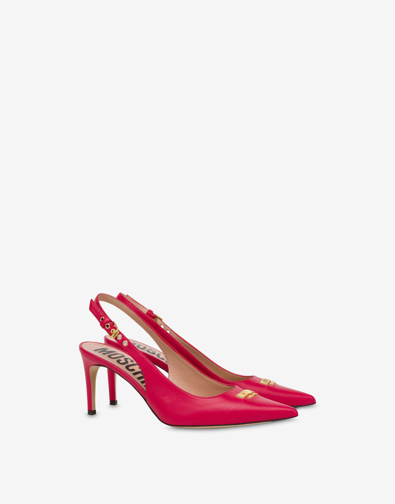 METAL LOGO NAPPA LEATHER SLINGBACKS 1