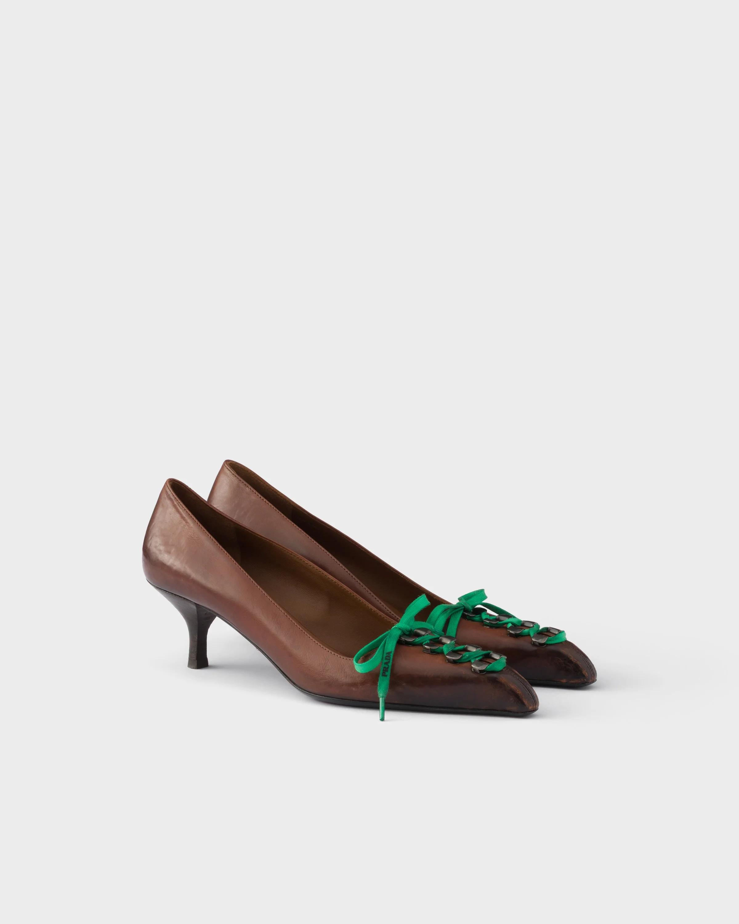 Antiqued leather pumps - 1