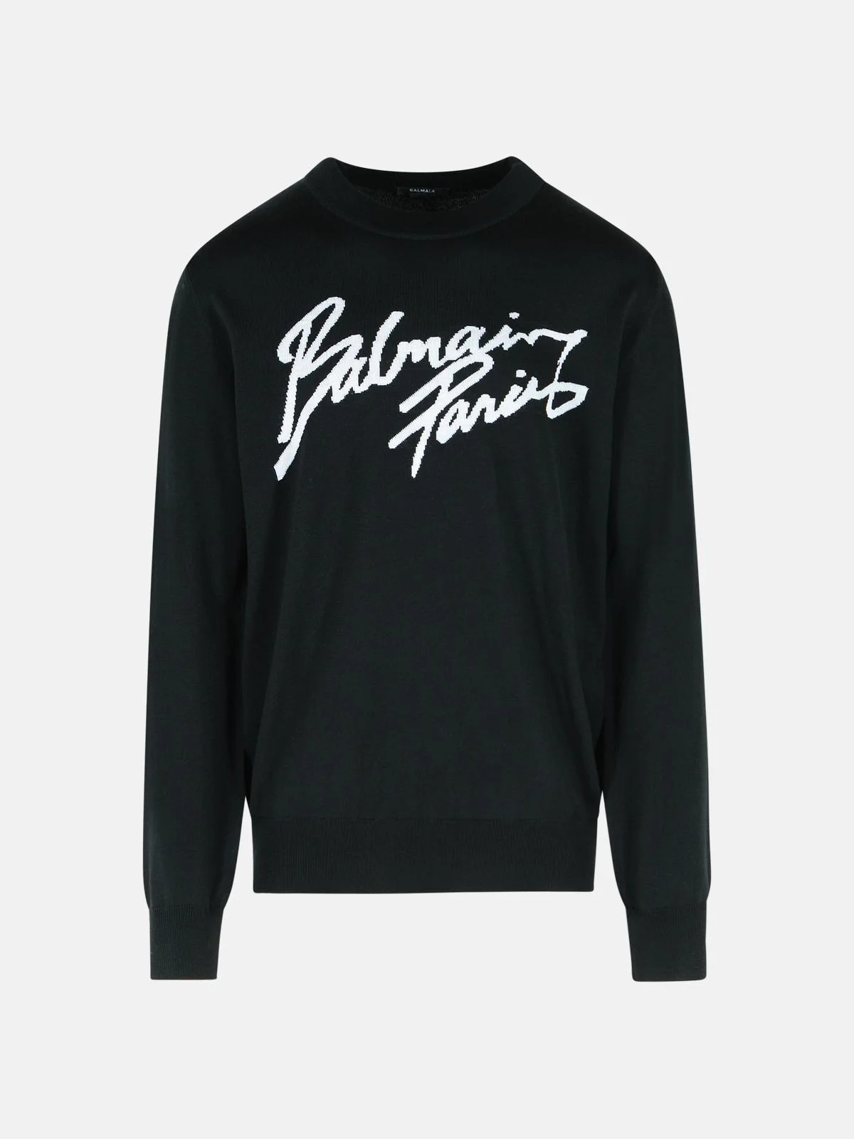 BLACK MERINO WOOL SWEATER - 1