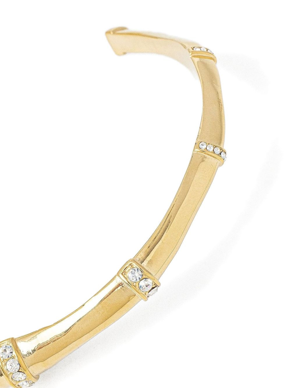 bamboo-design crystal necklace - 2