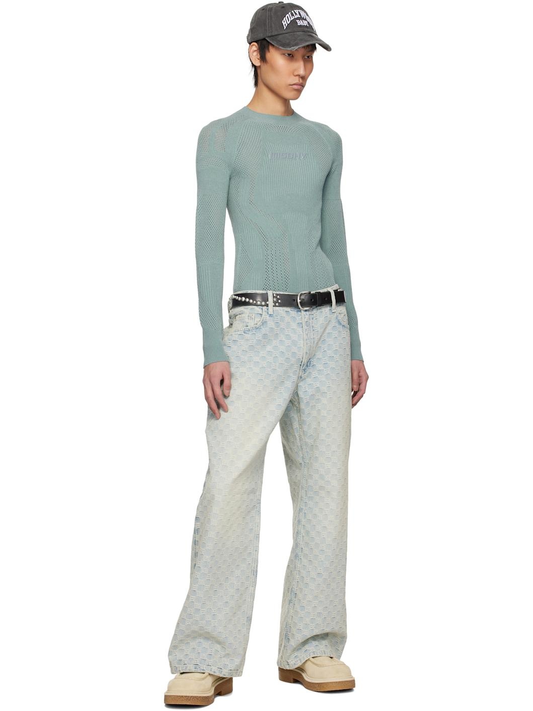 Blue Monogram Jeans - 5