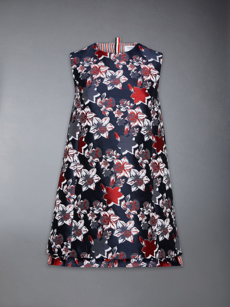 SCUBA FLORAL A-LINE SHIFT DRESS - 1