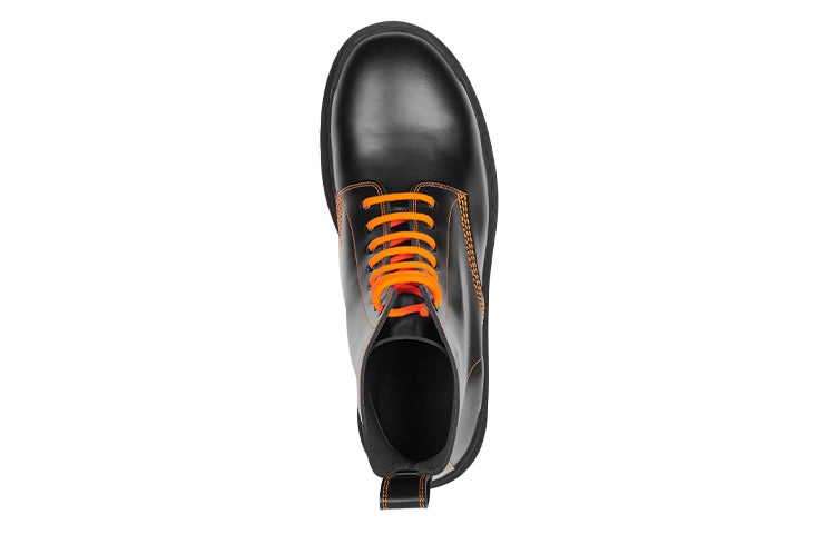 Balenciaga Strike 20mm Lace-up Martin Boots Black/Orange 589338WA9641075 - 3