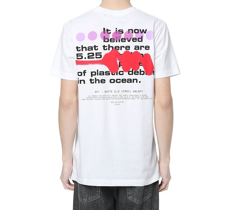 Off-White Alphabet Slogan Printing Short Sleeve White OMAA027S201850060188 - 2