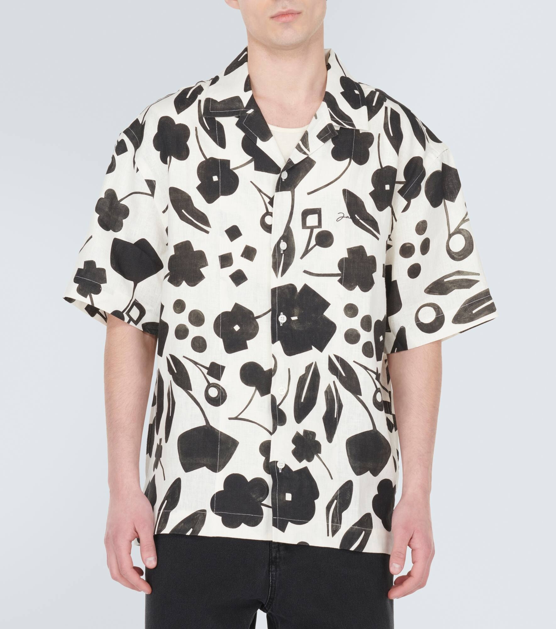 Jean printed linen shirt - 3