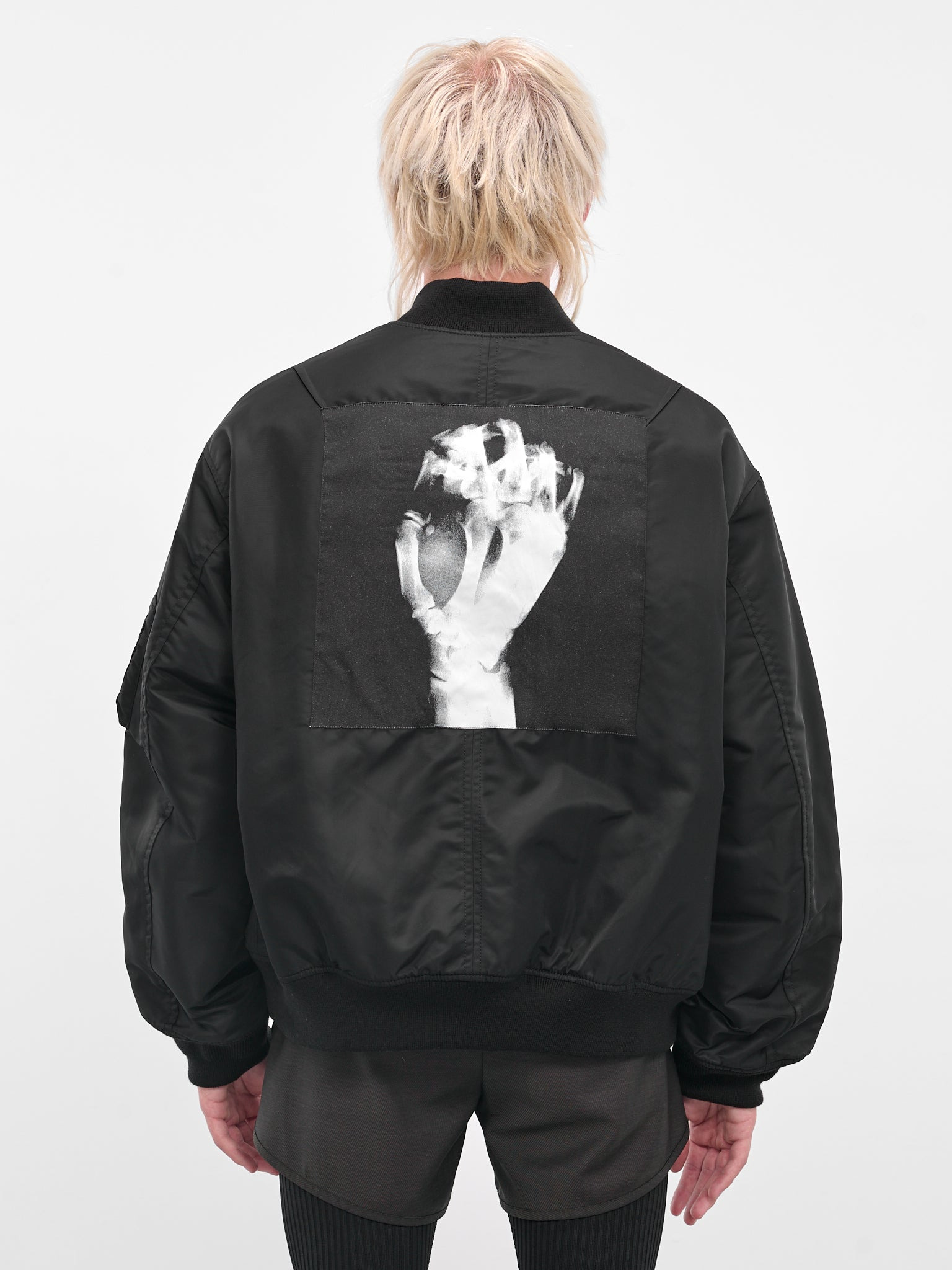 Black Faust Graphic Bomber Jacket - 3