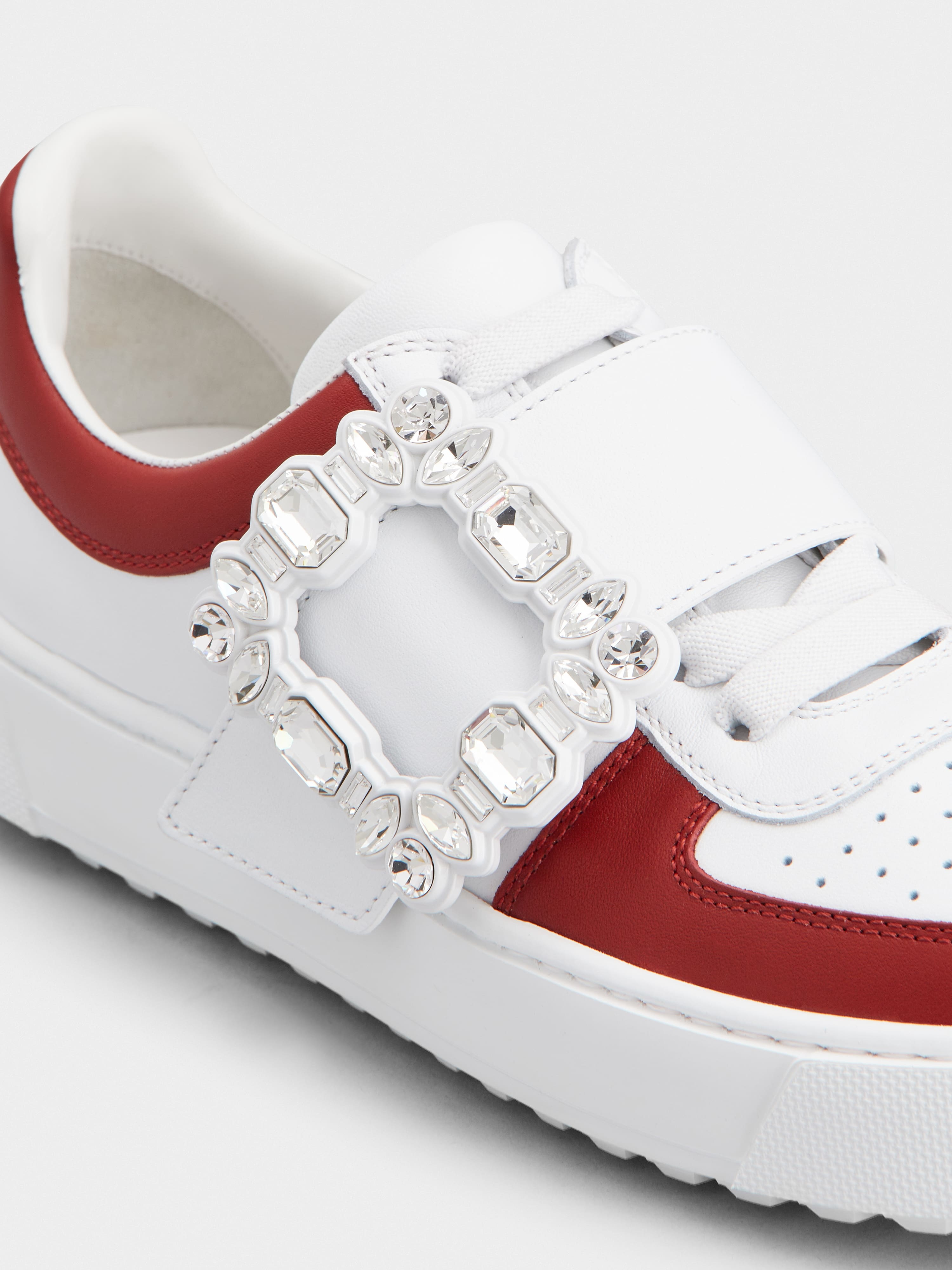 Very Vivier Strass Buckle Sneakers in Leather - 3