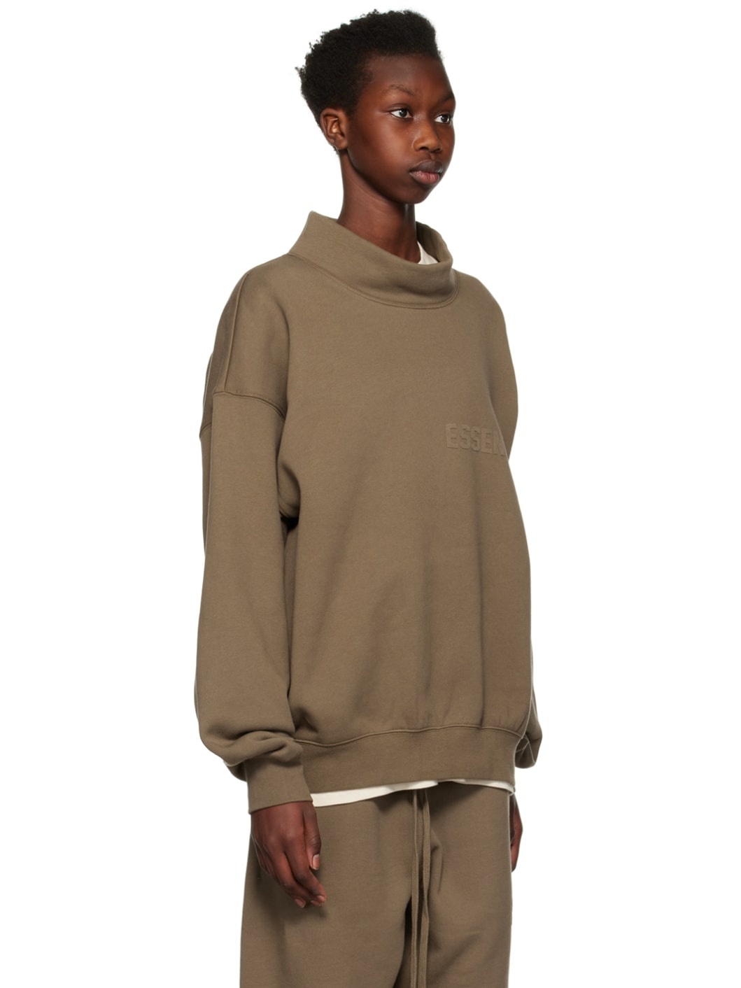 Brown Mock Neck Sweatshirt - 2