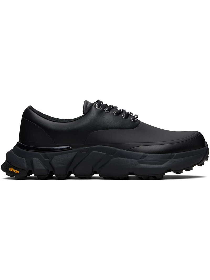Black Synthetic Leather Low Top Sneakers 1