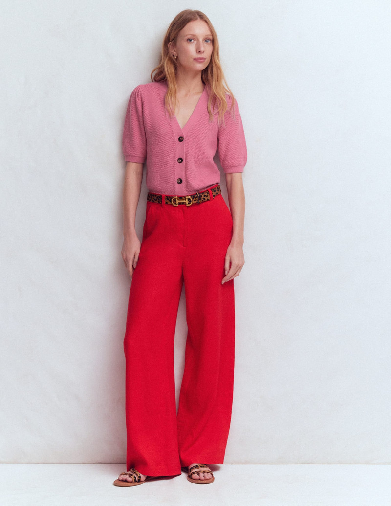 Hayley Cotton V-neck Cardigan-Dusty Rose 3