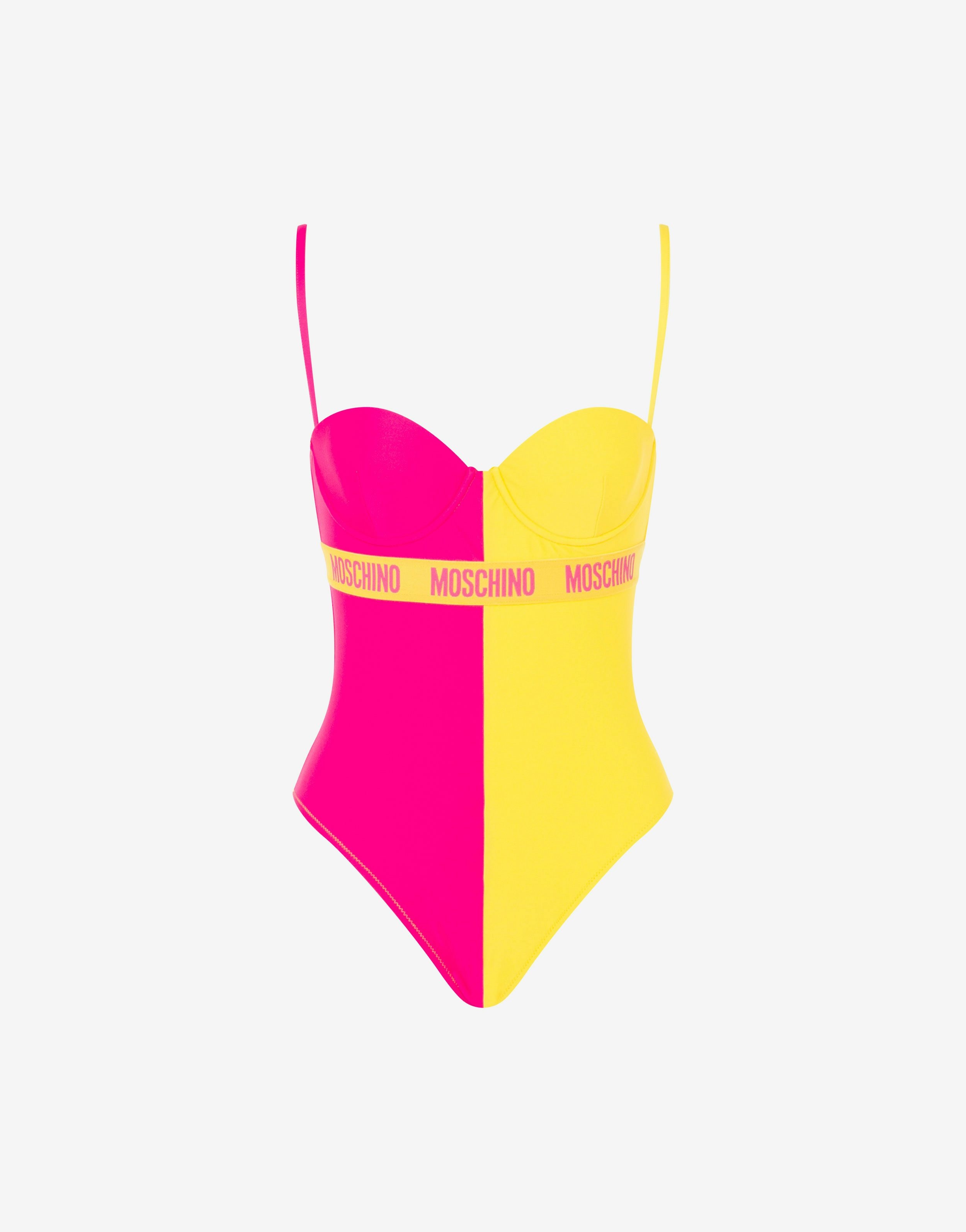 LOGO BAND TWO-TONE SWIMSUIT - 7