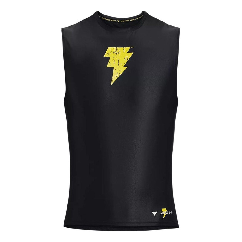 Under Armour Project Rock Iso-Chill Black Adam Tank 'Black Yellow' 1377746-001 - 1