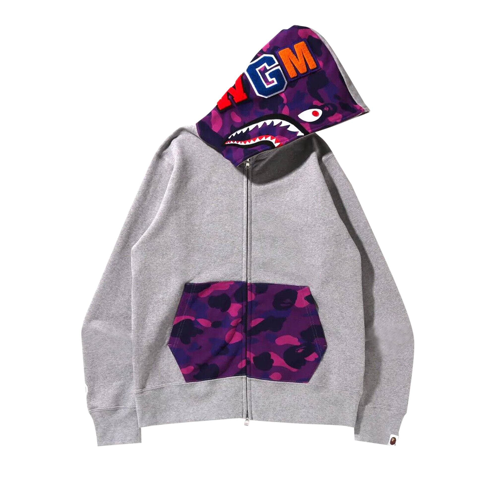 BAPE Color Camo Shark Full Zip Hoodie 'Grey' - 1