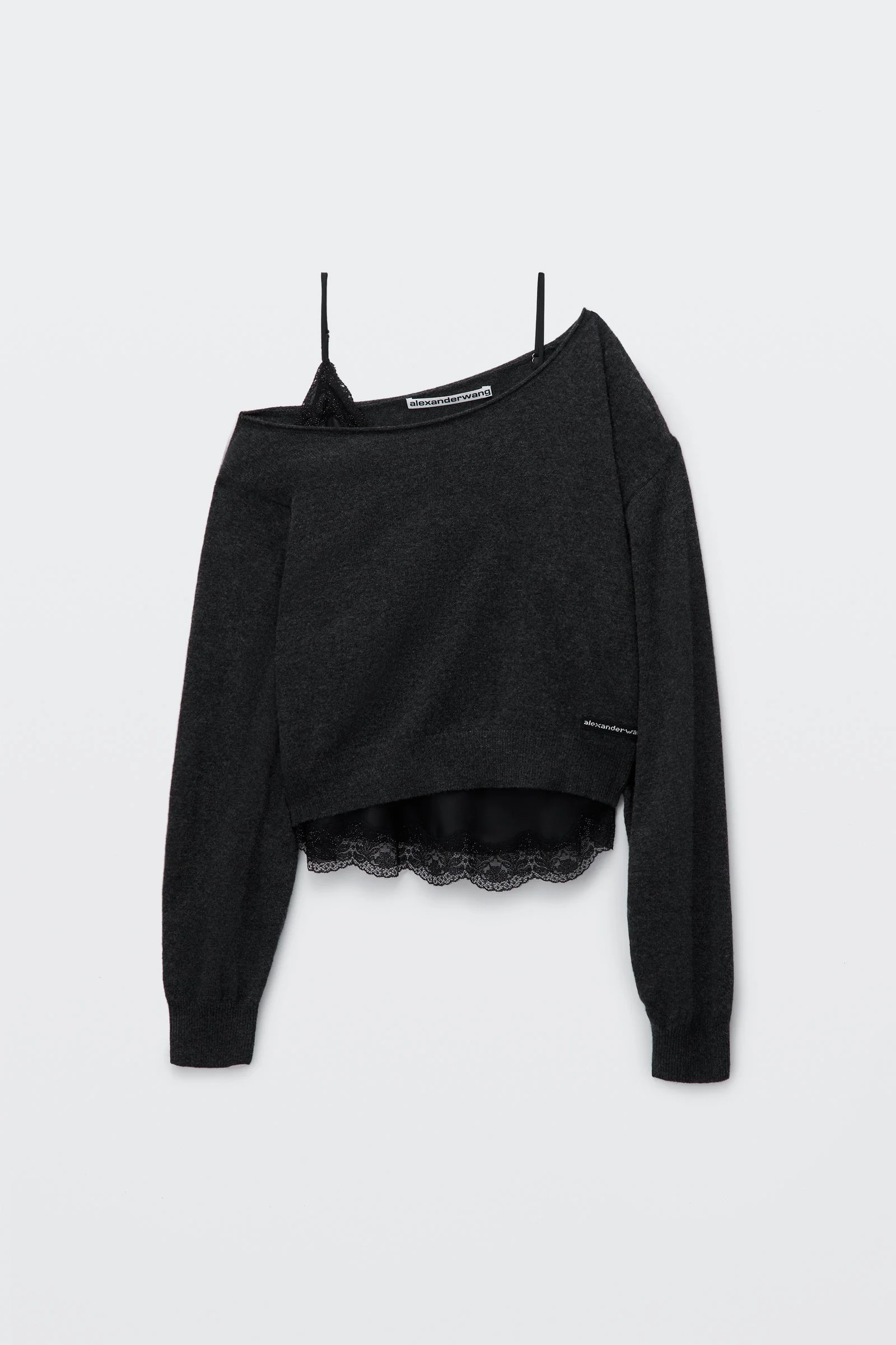 off-shoulder layered sweater - 1