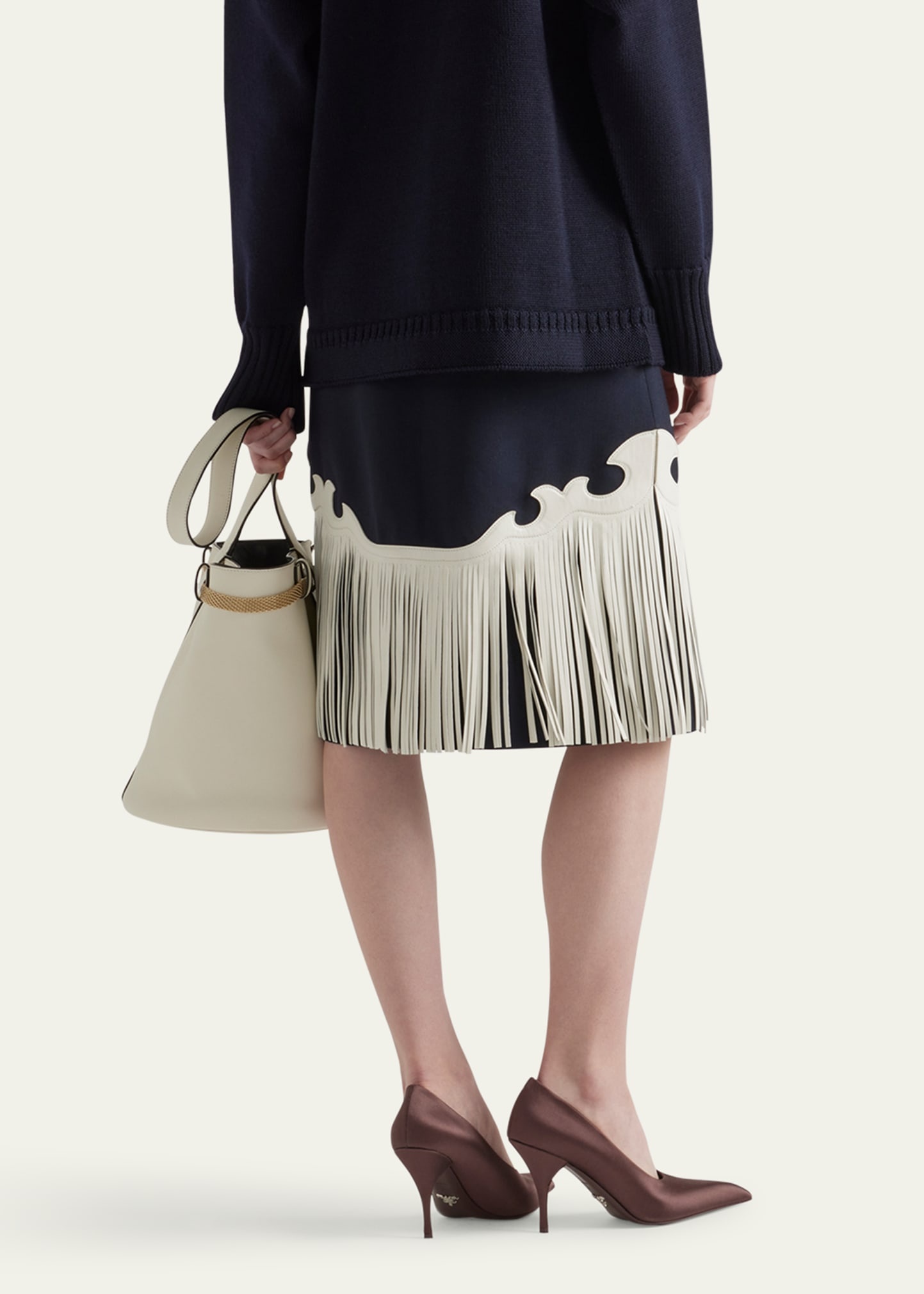 Western Leather Fringe Skirt - 3
