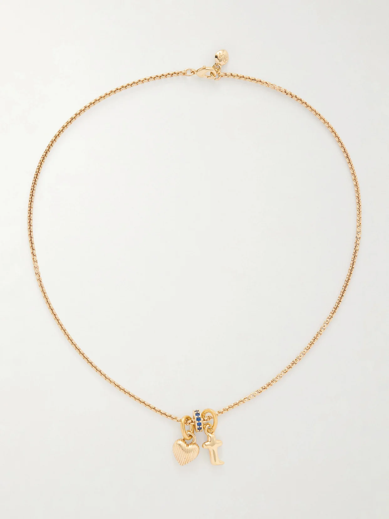 The Itsy Bitsy Initial Gold-tone Sapphire Necklace - 1