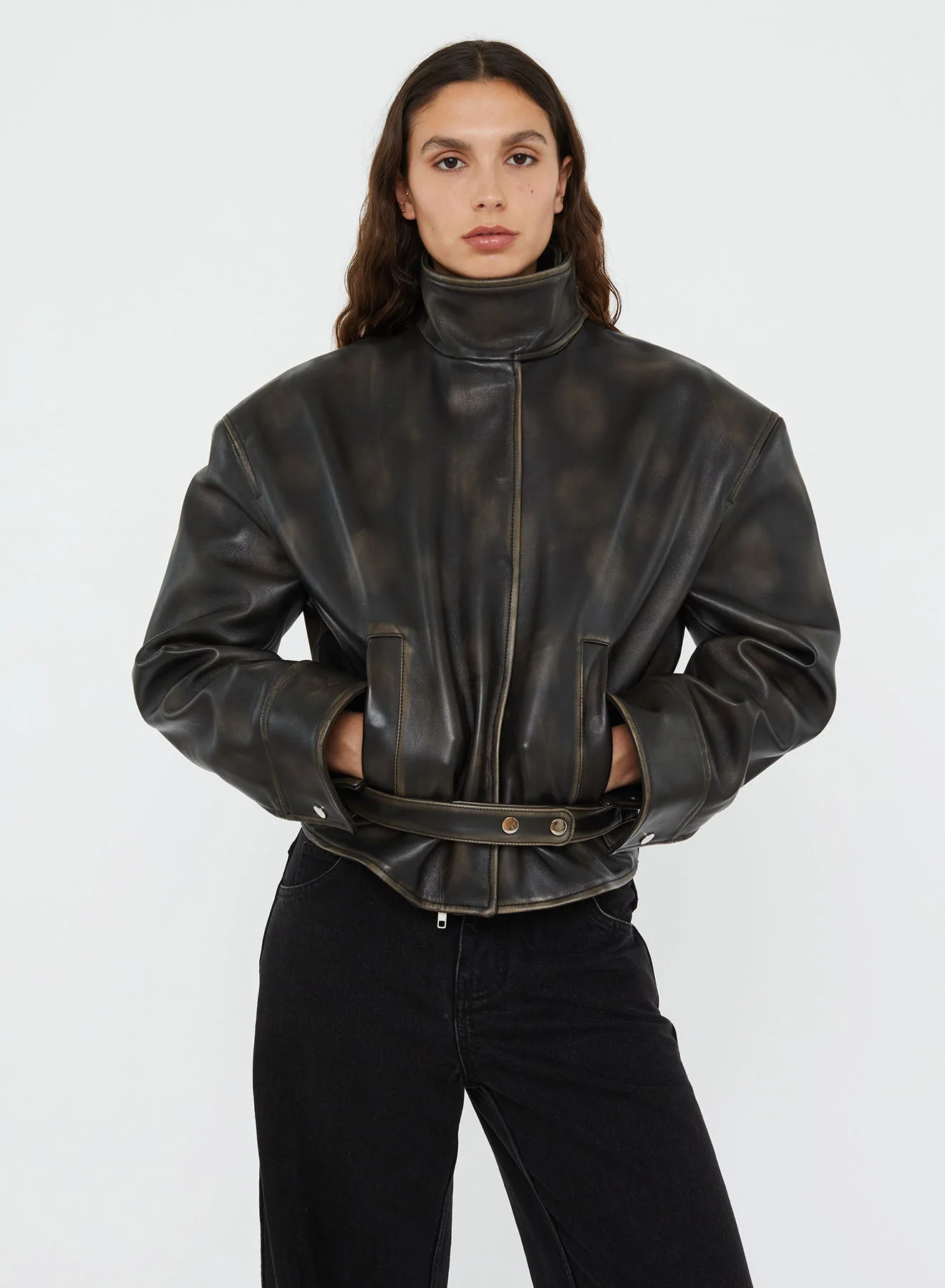 Burnished Eddie Leather Jacket - 1