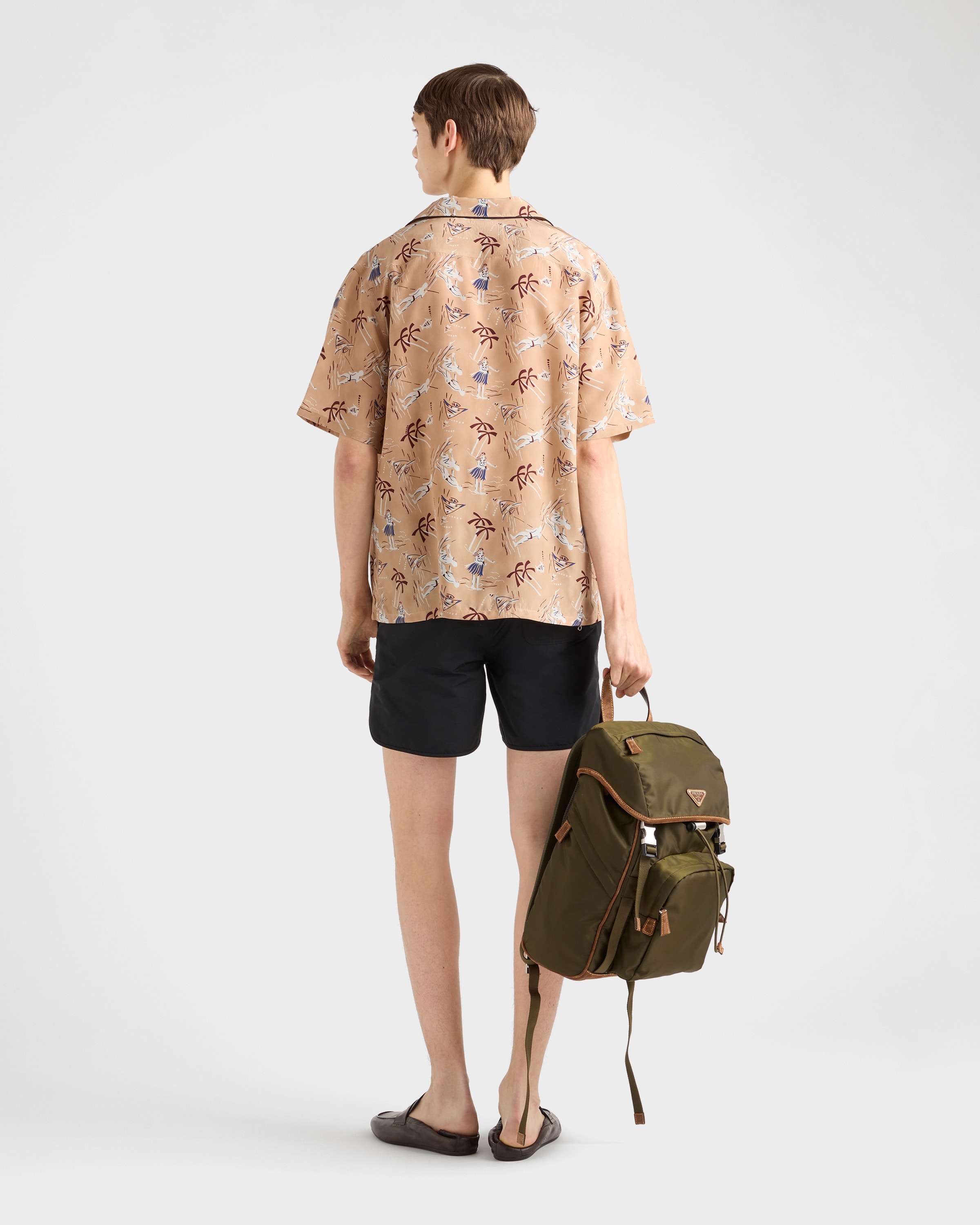 Printed silk blend bowling shirt - 5