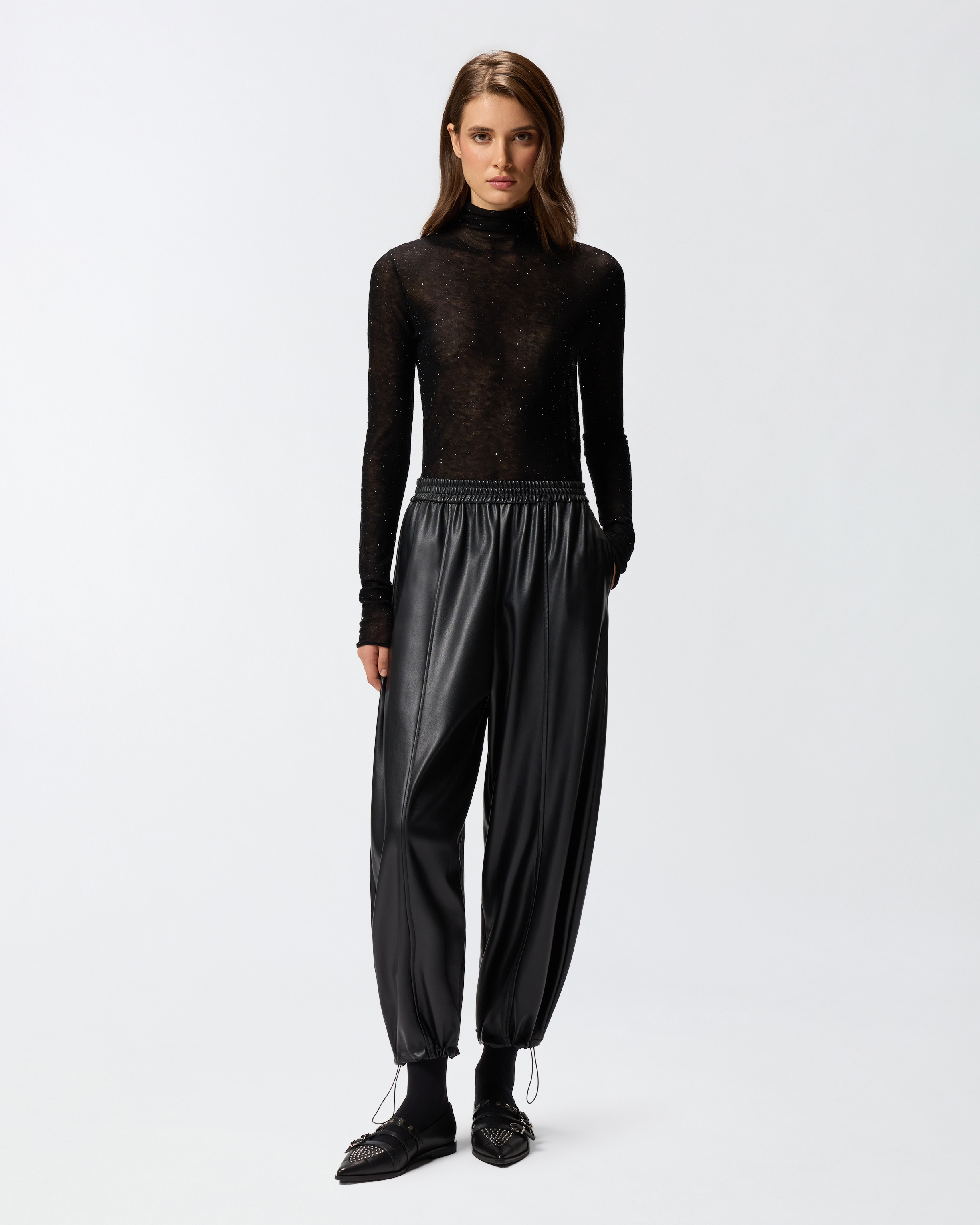 FAUX LEATHER BALLOON TROUSERS - 2