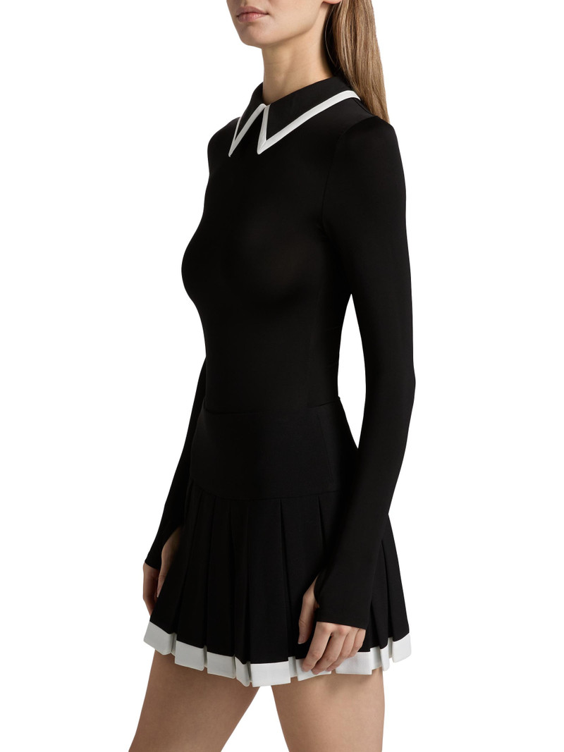 Women's Keenan Long-Sleeve Polo Bodysuit - Black 4