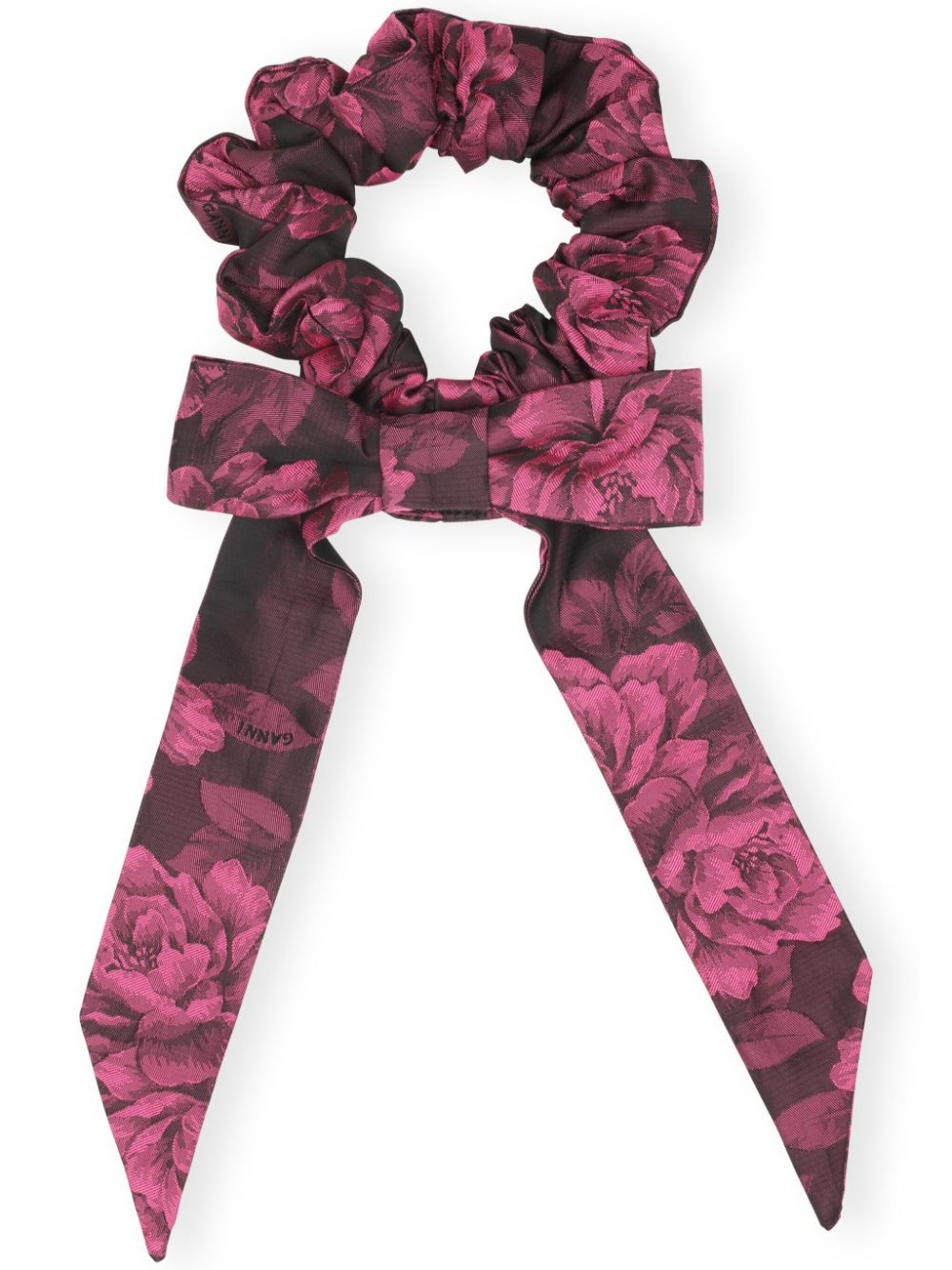 floral-print ruched scrunchie - 1