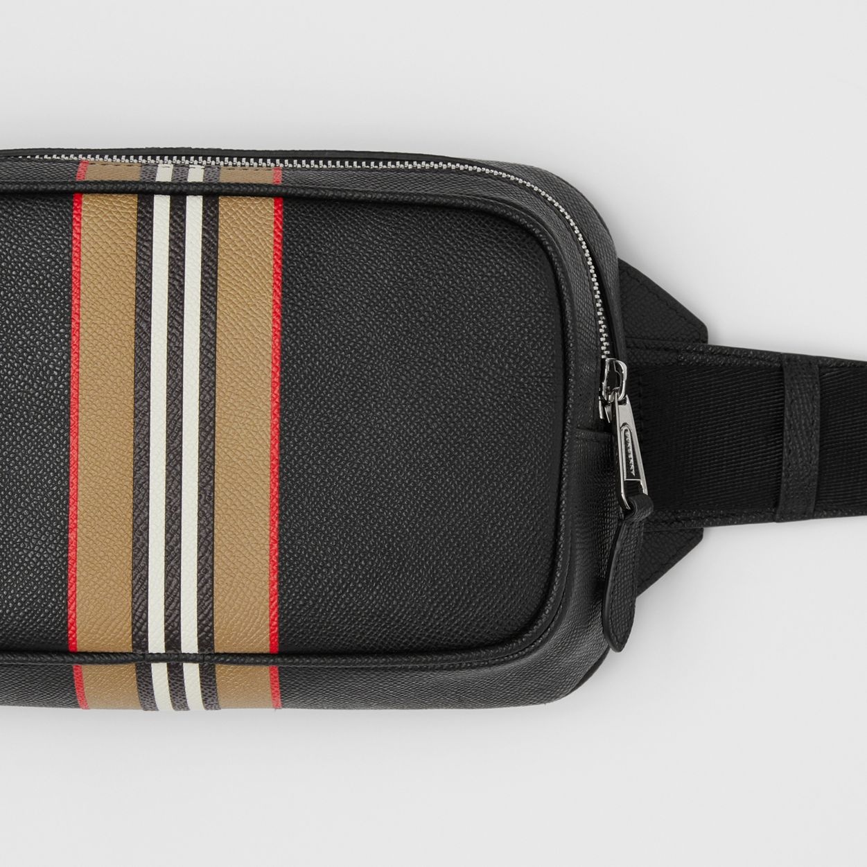 Icon Stripe Print Grainy Leather Bum Bag - 2