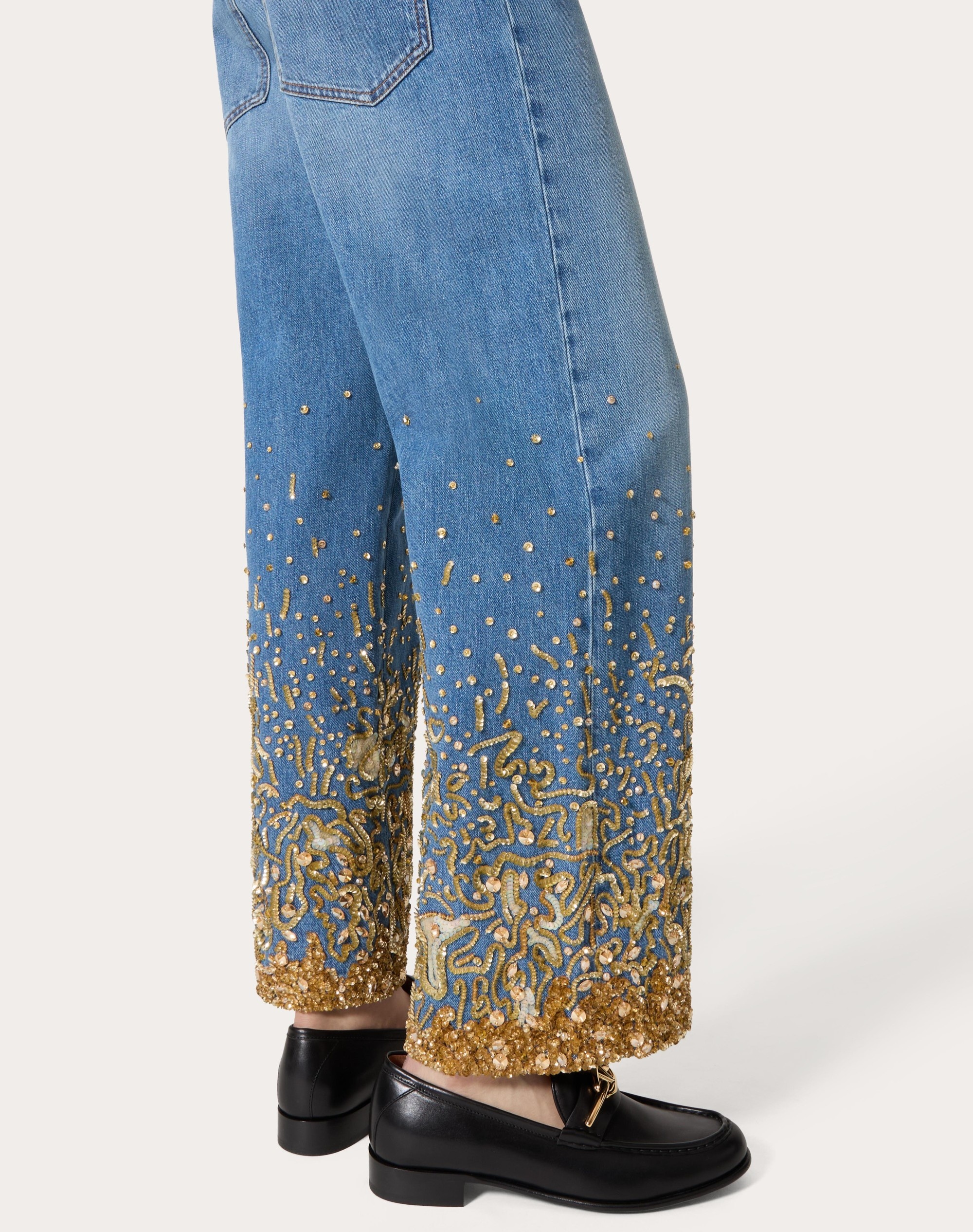 EMBROIDERED DENIM PANTS - 5