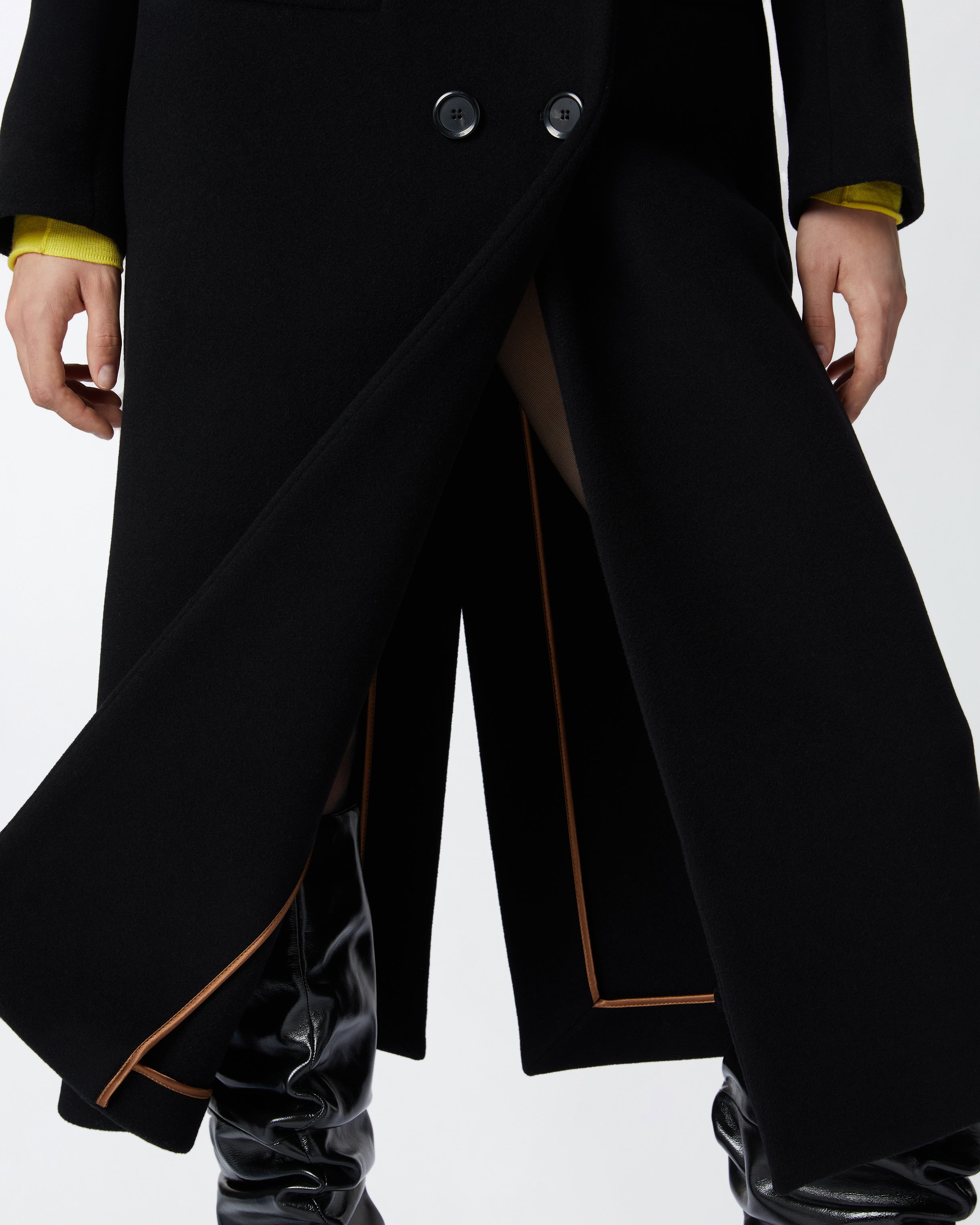 LONG DOUBLE-BREASTED COAT WITH MATCHING BELT - 5