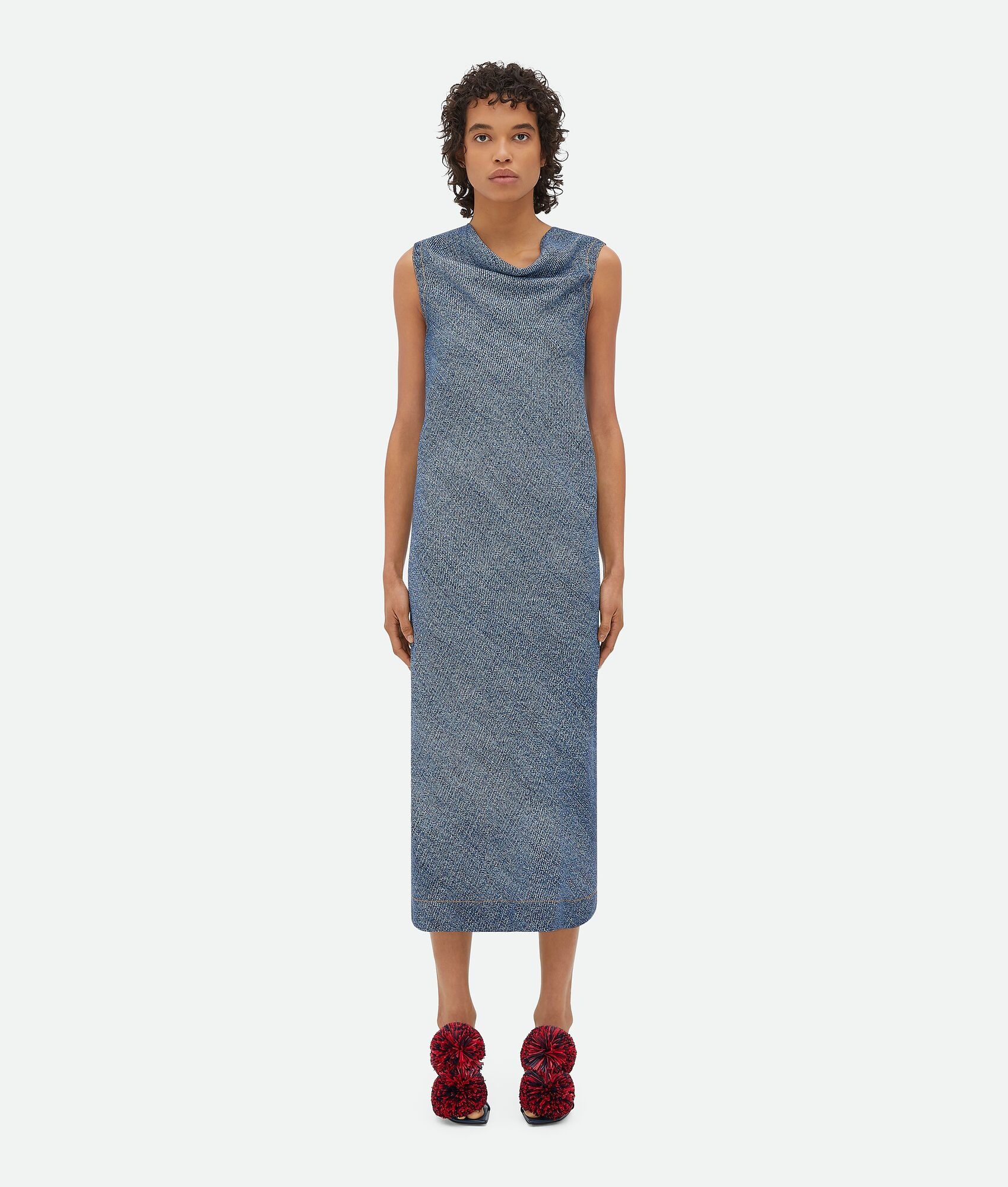 Printed Denim Viscose Dress - 1