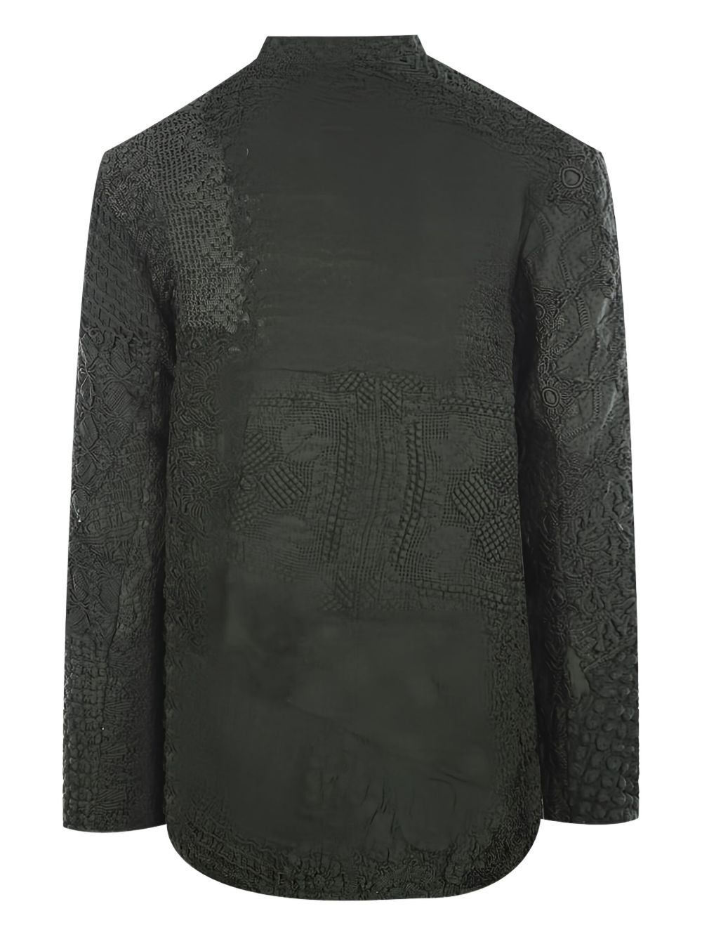 crochet-textured zip-front coat - 2