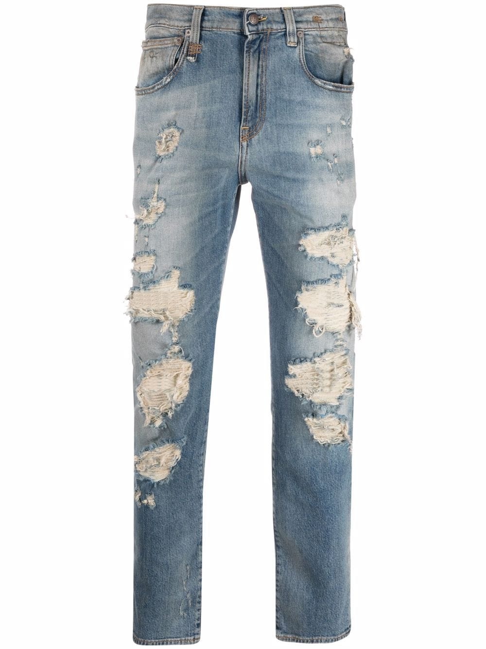 distressed-effect straight-leg jeans - 1