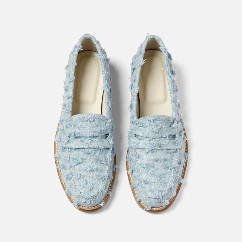 DUKE + DEXTER Wilde Blue Punched Denim Penny Loafer - Women's outlook