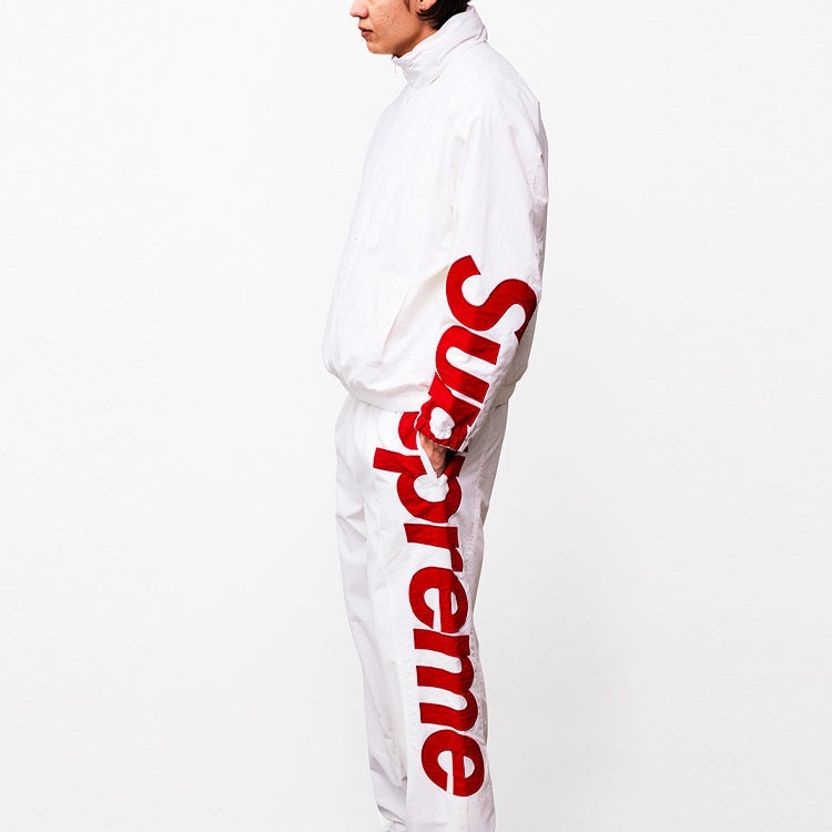 Supreme Spellout Track Jacket 'White Red' SUP-SS21-407 - 4