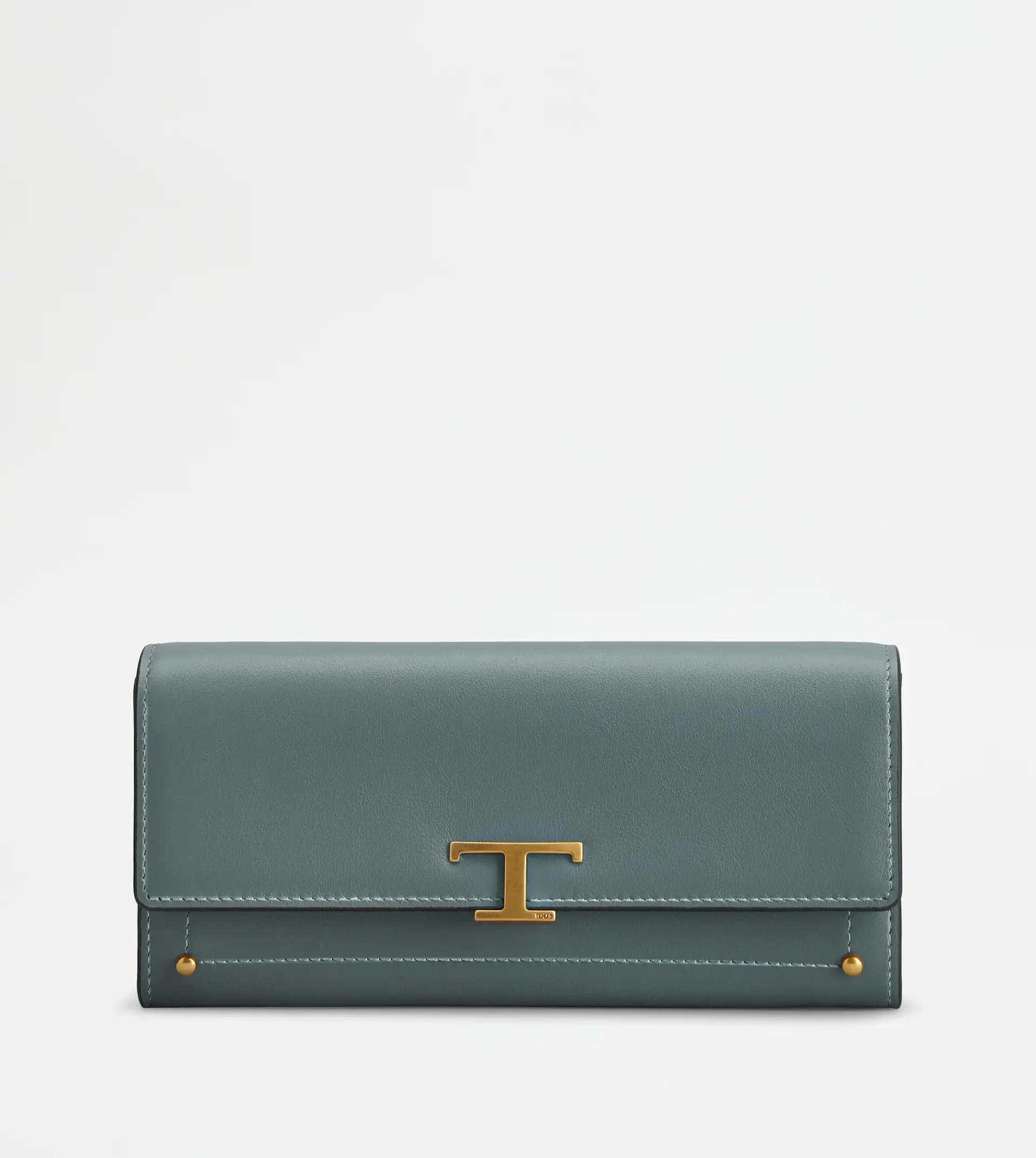 T TIMELESS WALLET IN LEATHER - LIGHT BLUE - 1