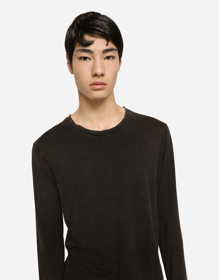 Long-sleeved overdyed jersey T-shirt - 4