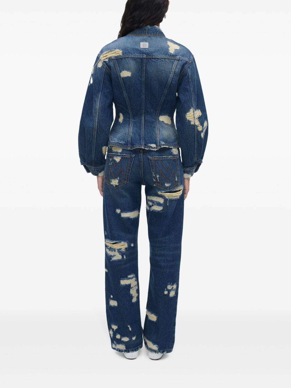 distressed denim jacket - 4