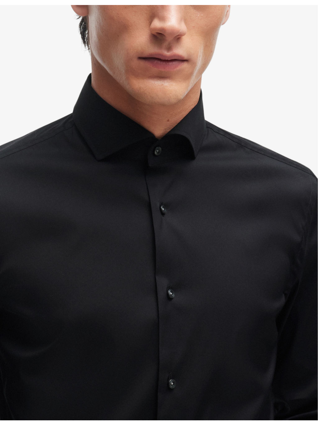 Slim-fit spread-collar stretch-cotton blend shirt - 5